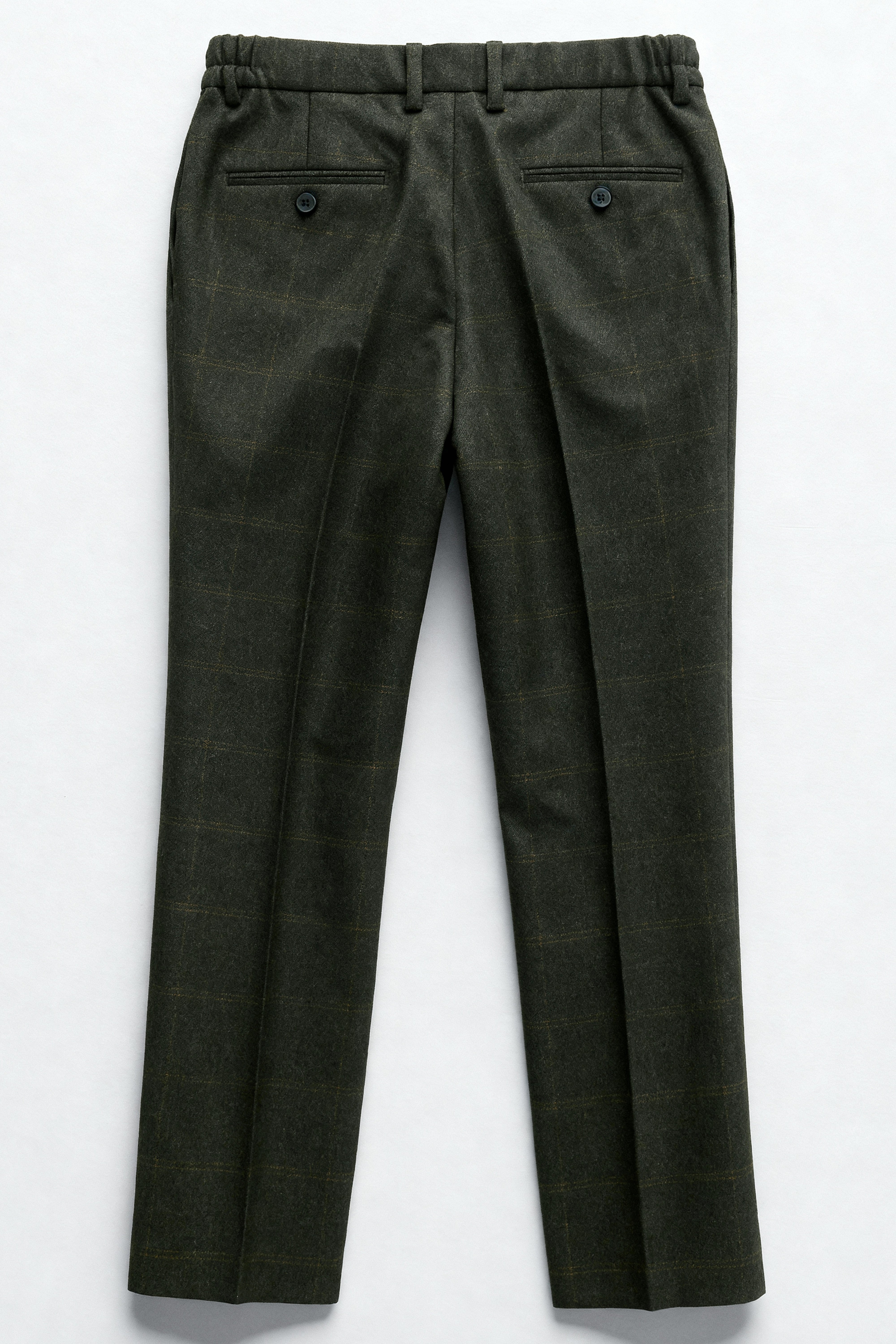 Boys 3-Piece Wool Tweed Windowpane Check Suit - Joshua - Forest Green