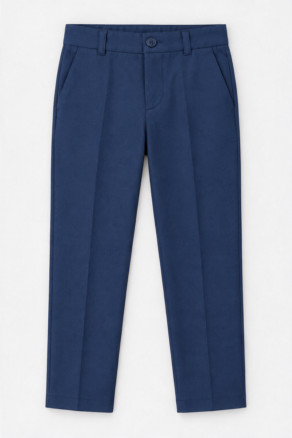 Boys’ 4-Piece Textured Double Breasted Formal Suit - Montero Navy trousers front picture
