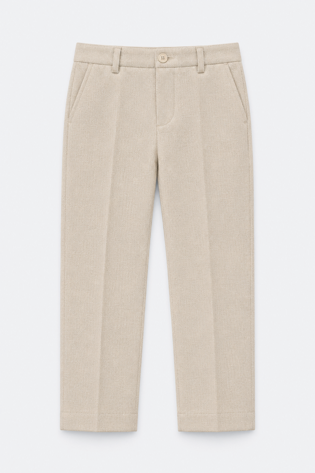 Boys’ 4-Piece Textured Double Breasted Formal Suit - Montero Cream Trousers Picture