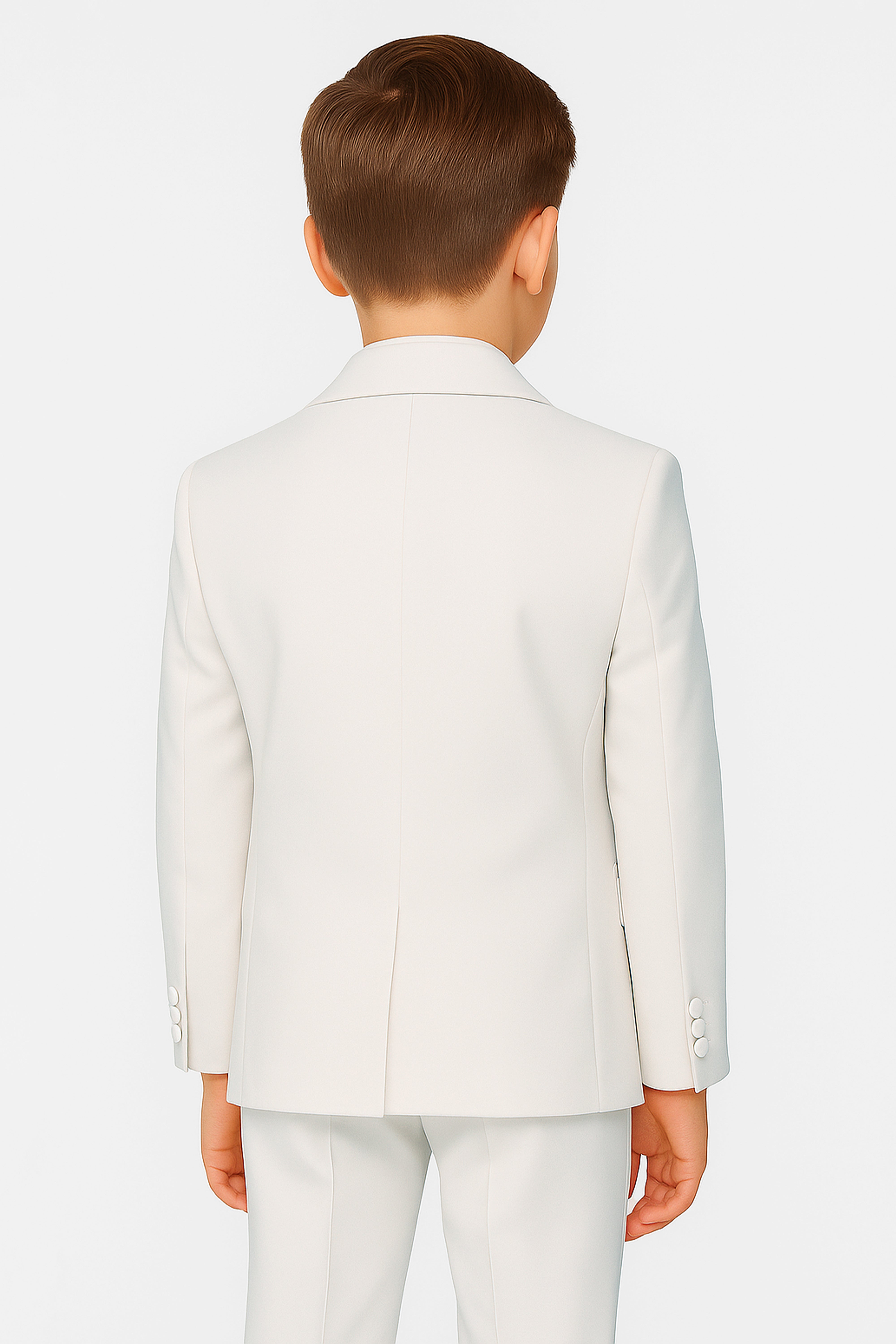 Boys 5 PC Ivory Suit Set, with Double-breasted Vest - Ivory