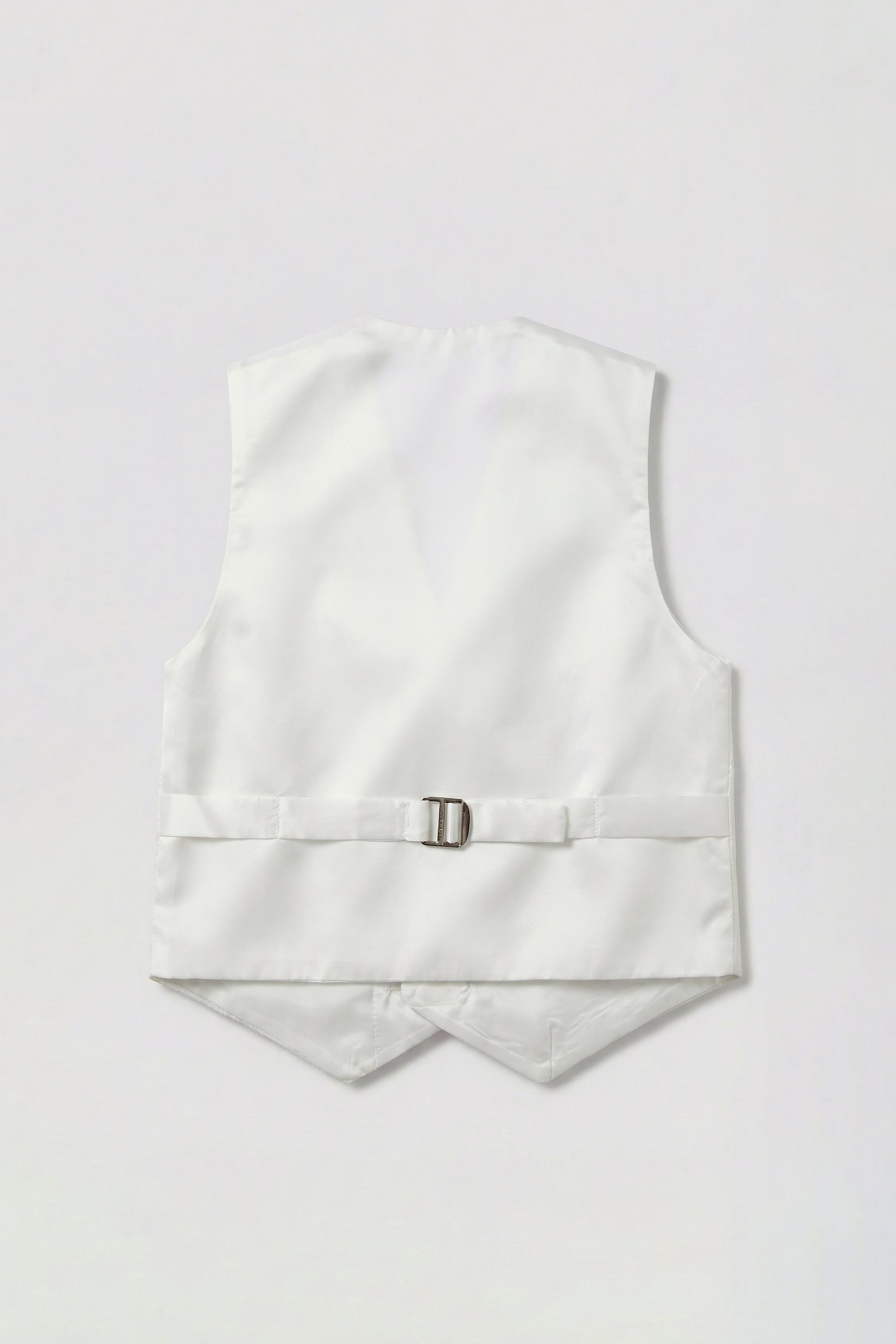 Boys 5 PC Ivory Suit Set, with Double-breasted Vest - Ivory Waistcoat Back Picture