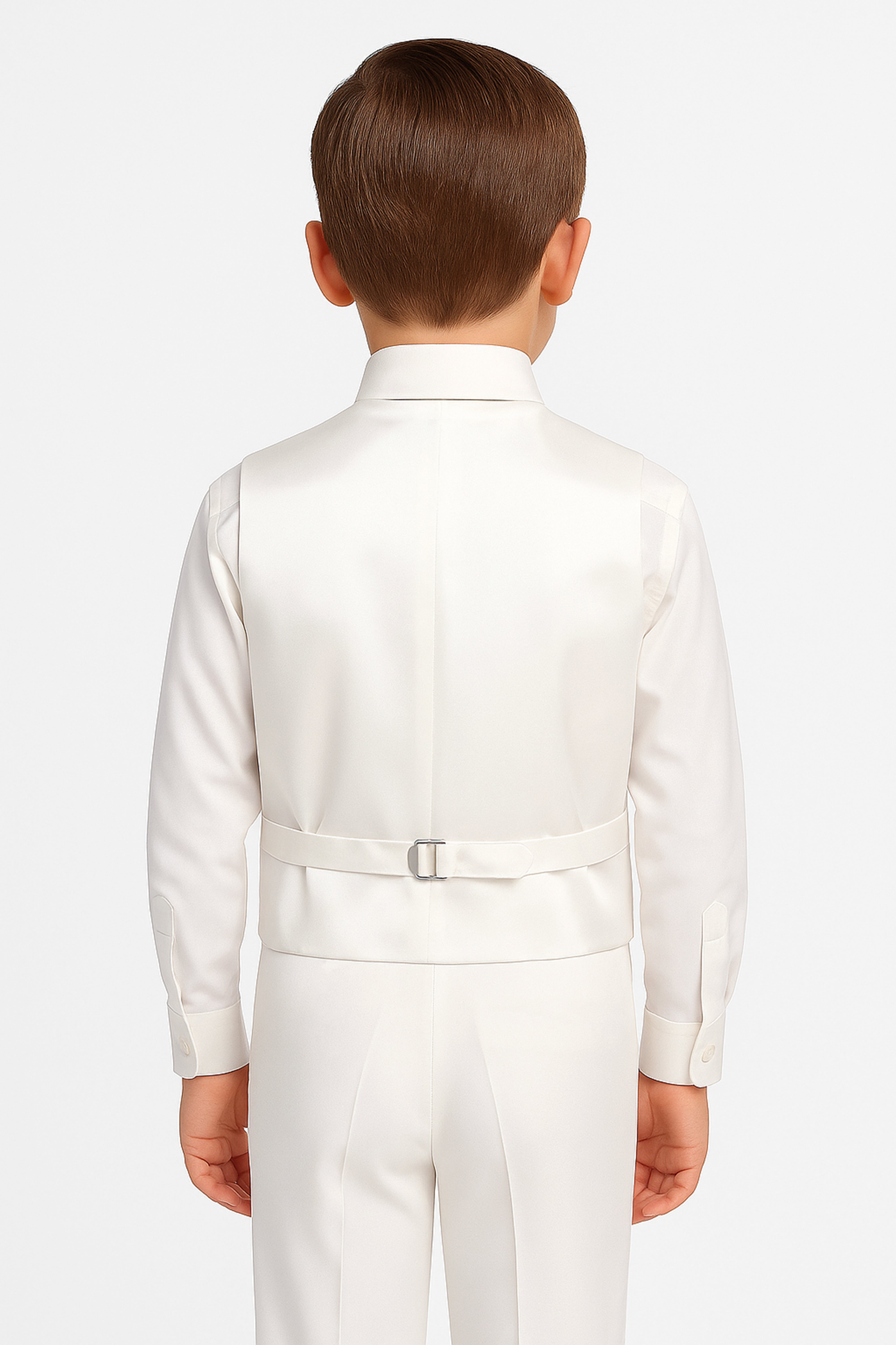 Boys 5 PC Ivory Suit Set, with Double-breasted Vest - Ivory
