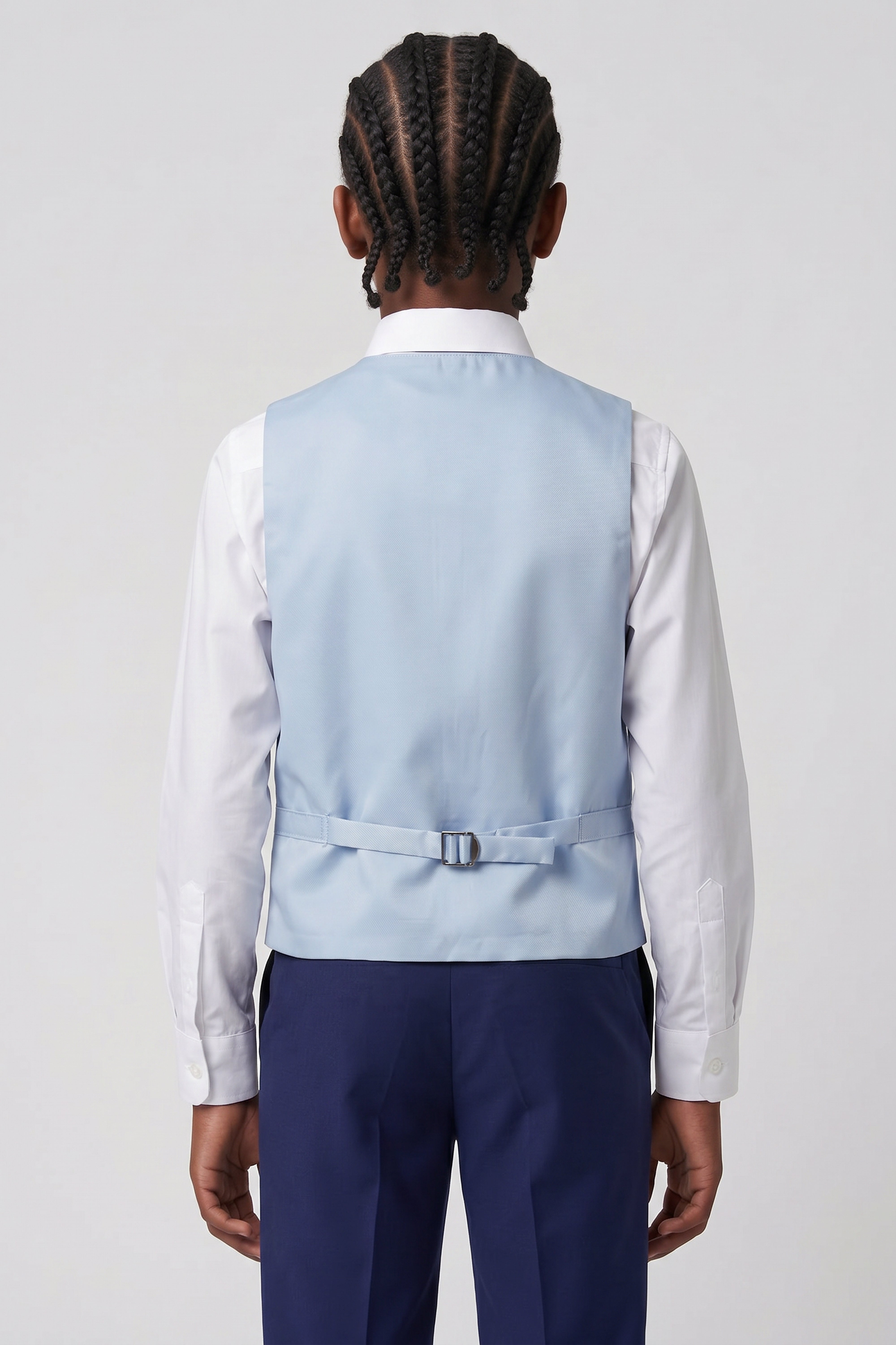 Boys’ 6-Piece Tuxedo Dinner Suit with Double Breasted Waistcoat - DAMATLIK W - Blue