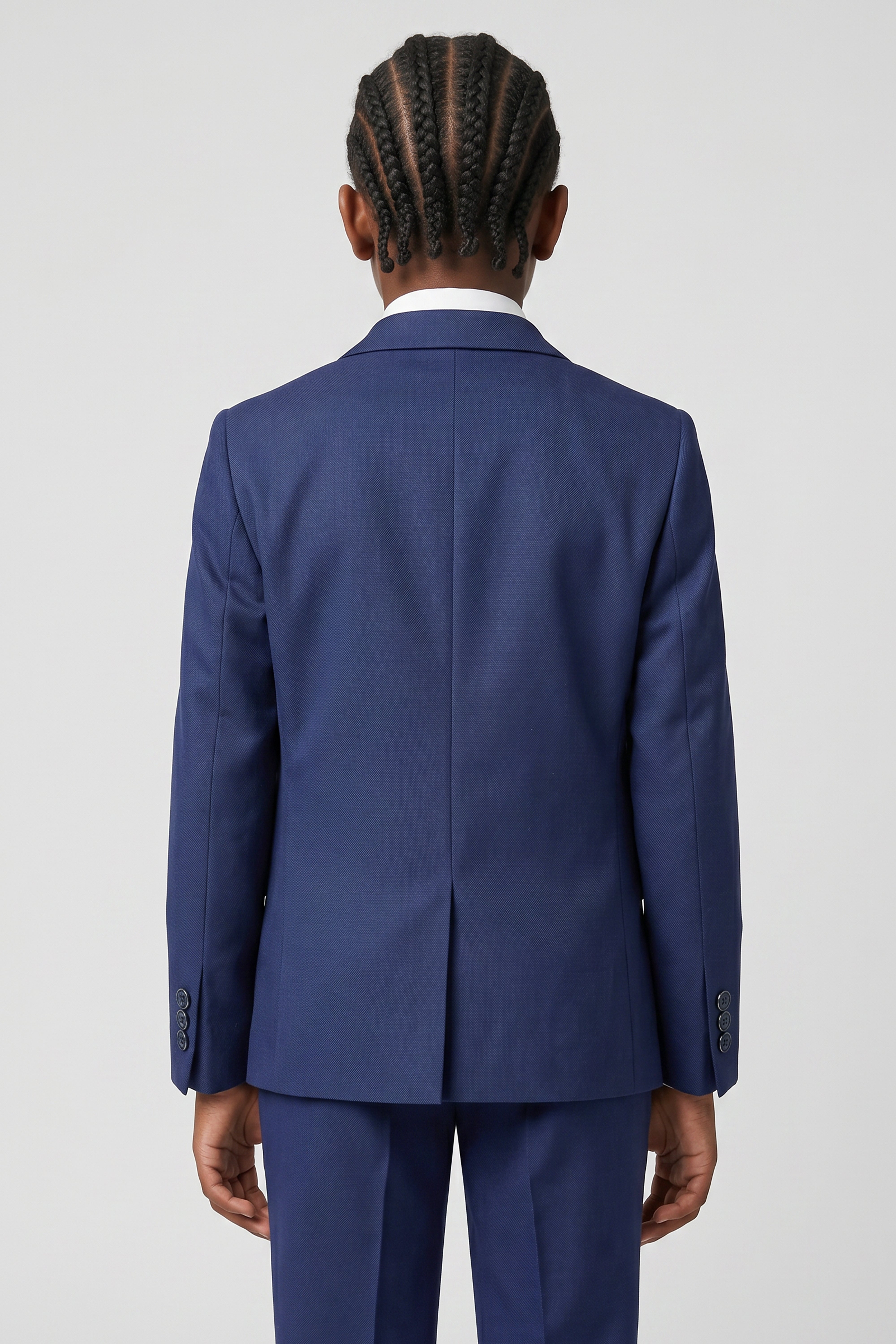 Boys’ 6-Piece Tuxedo Dinner Suit with Double Breasted Waistcoat - DAMATLIK W - Navy