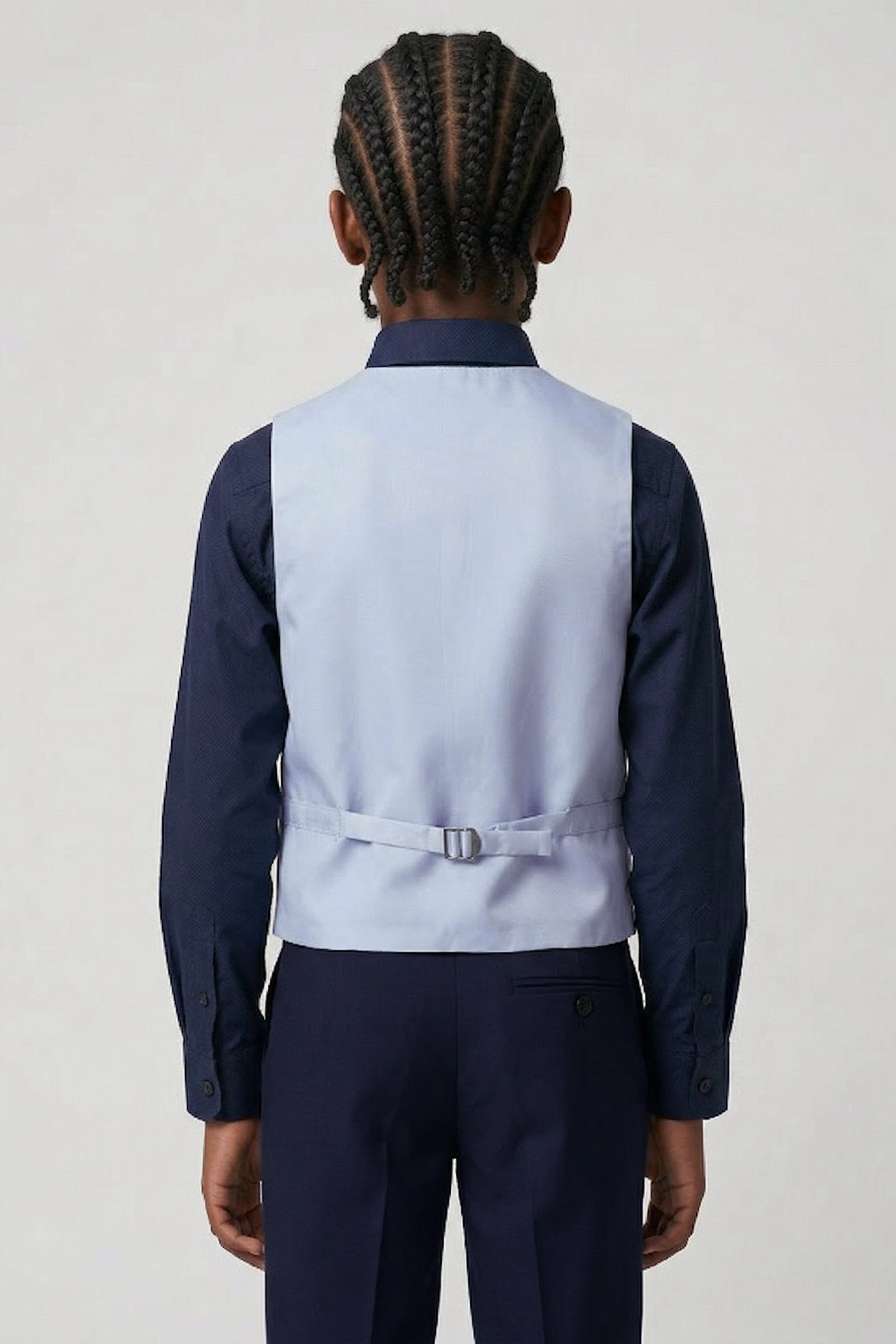 Boys’ 6-Piece Tuxedo Dinner Suit with Double Breasted Waistcoat - DAMATLIK - Blue