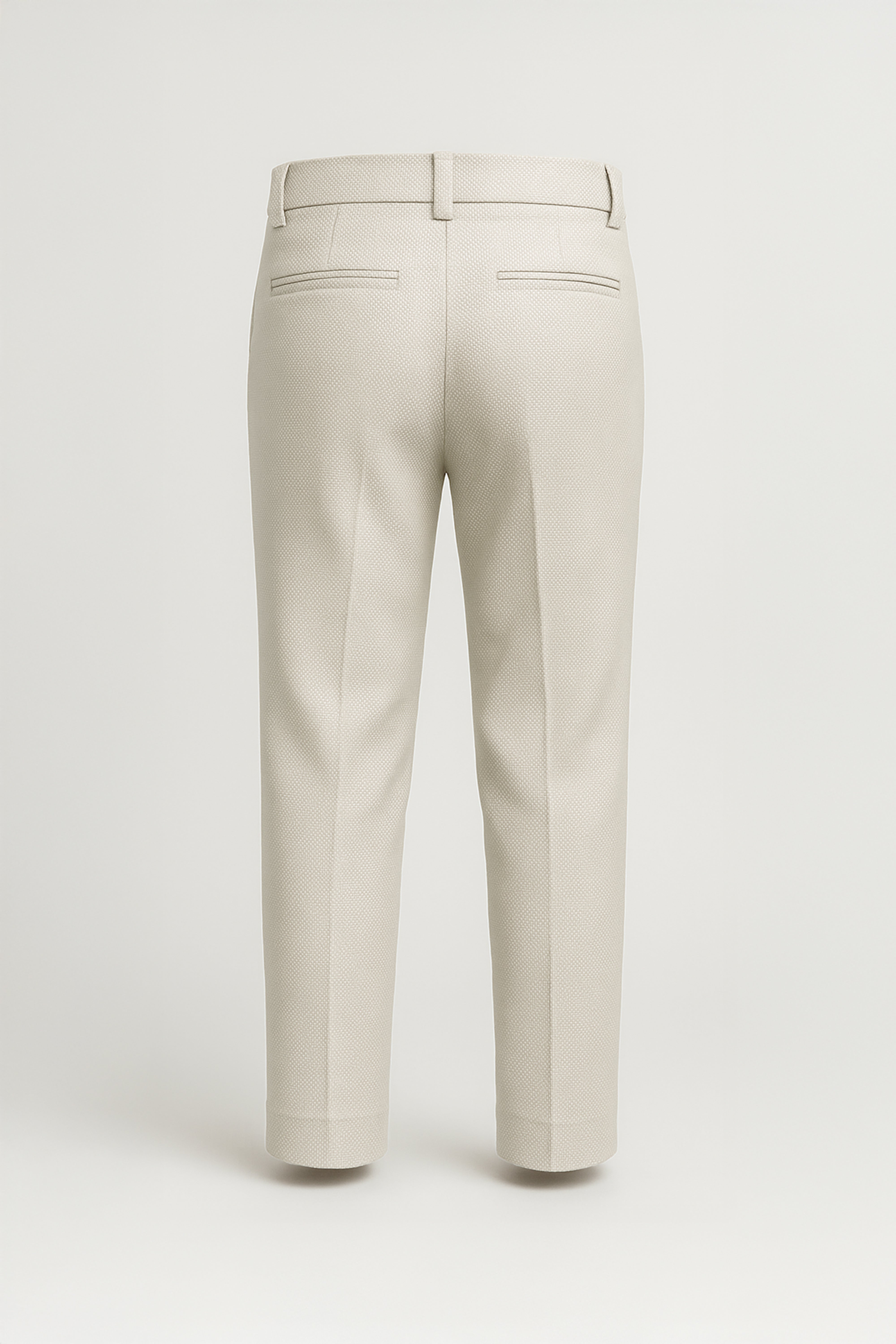 Boys’ 7-Piece Self-Patterned Formal Suit Set - Planet - Beige Trousers Front Picture Back Picture