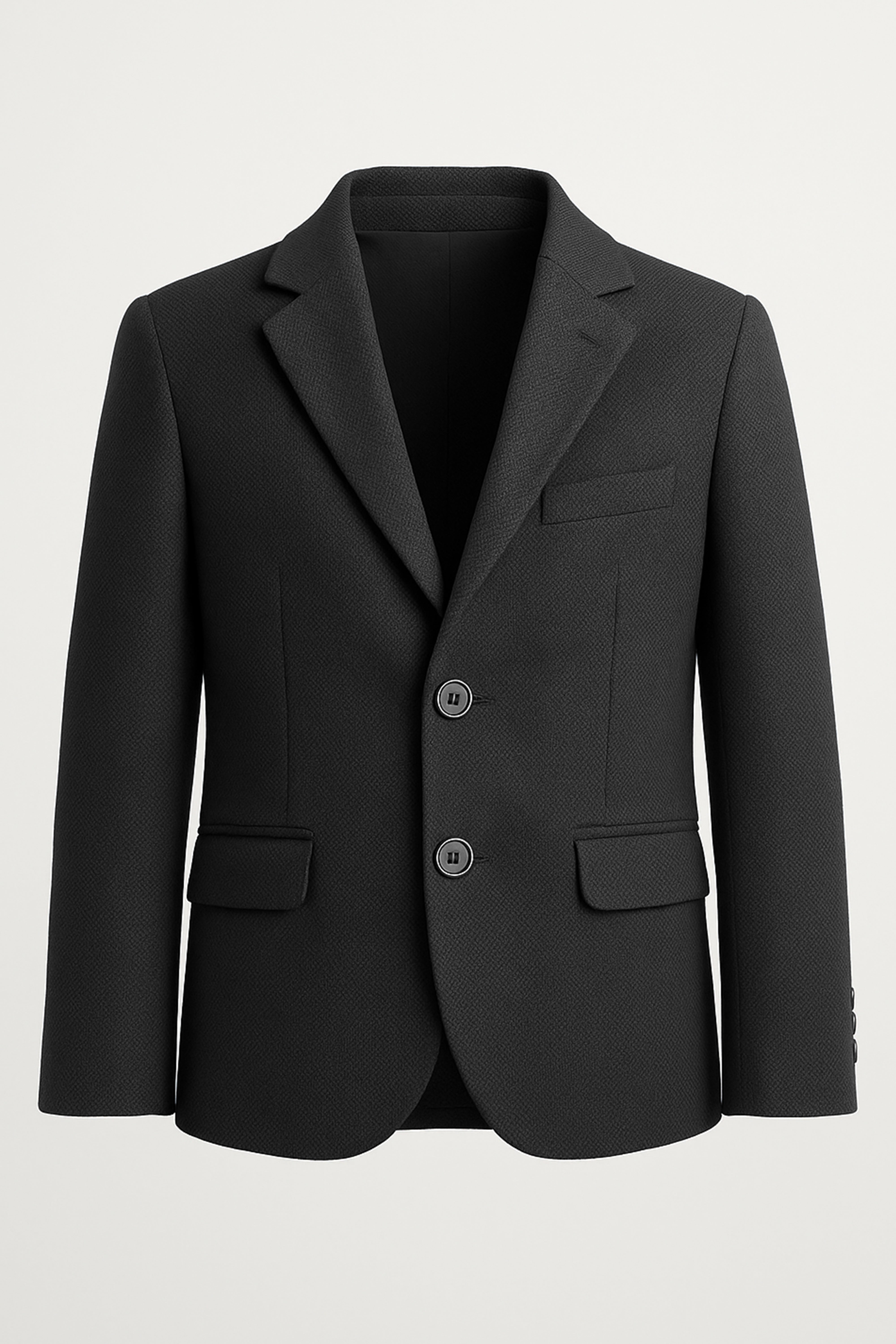 Boys’ 7-Piece Self-Patterned Formal Suit Set - Planet - Black - Jacket Front Picture