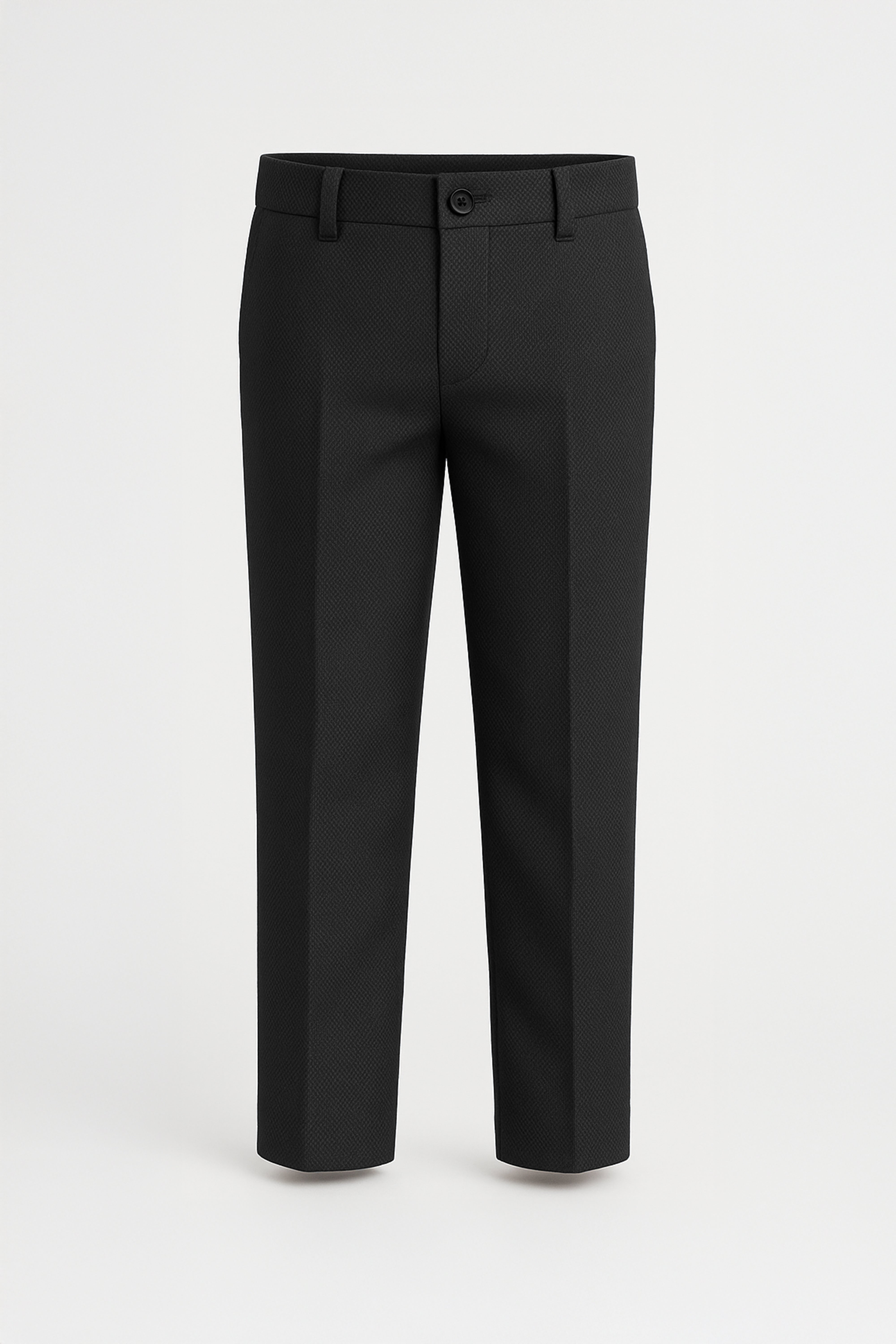 Boys’ 7-Piece Self-Patterned Formal Suit Set - Planet - Black - Trousers Front Picture