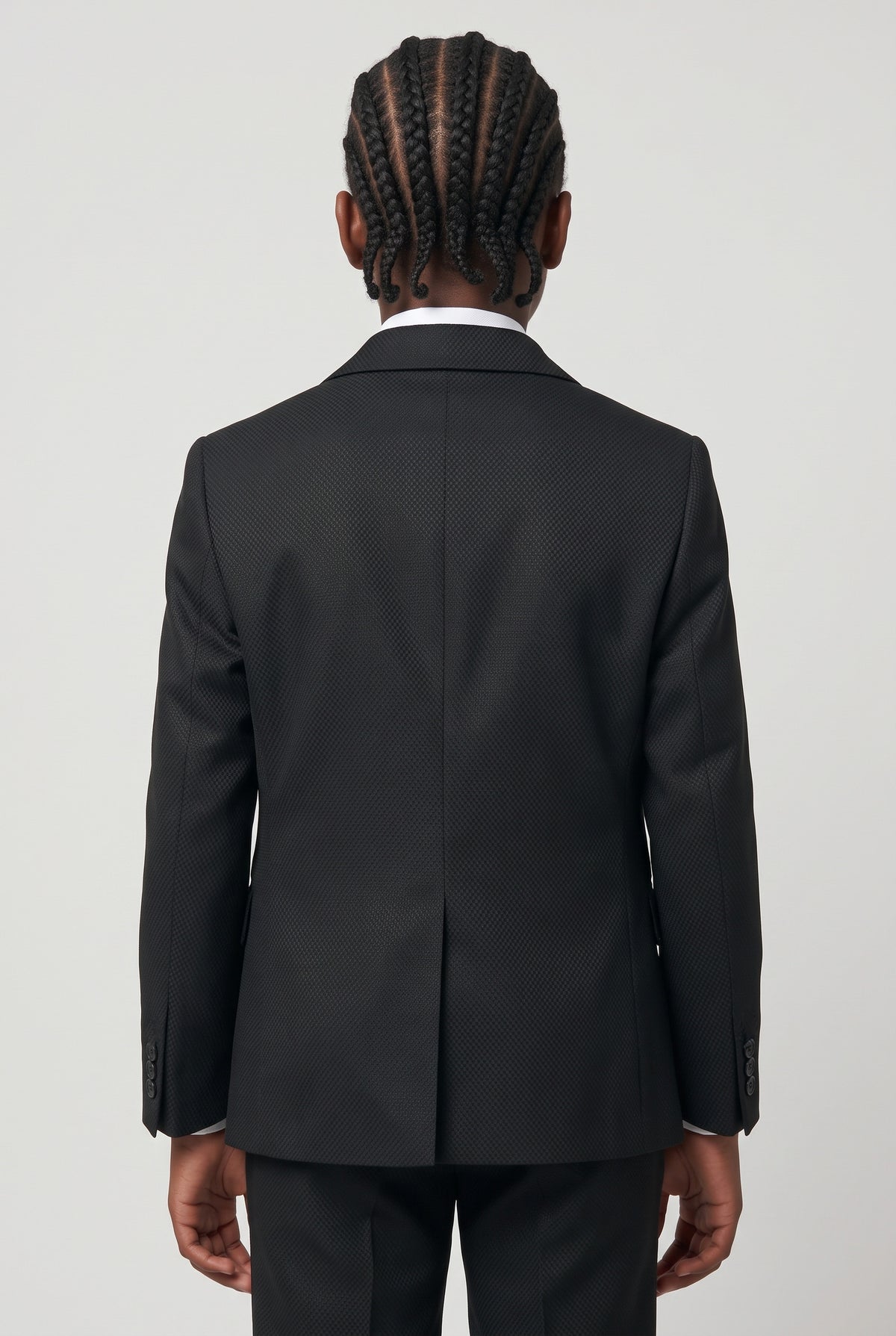 Boys’ 7-Piece Self-Patterned Formal Suit Set - Planet - Black