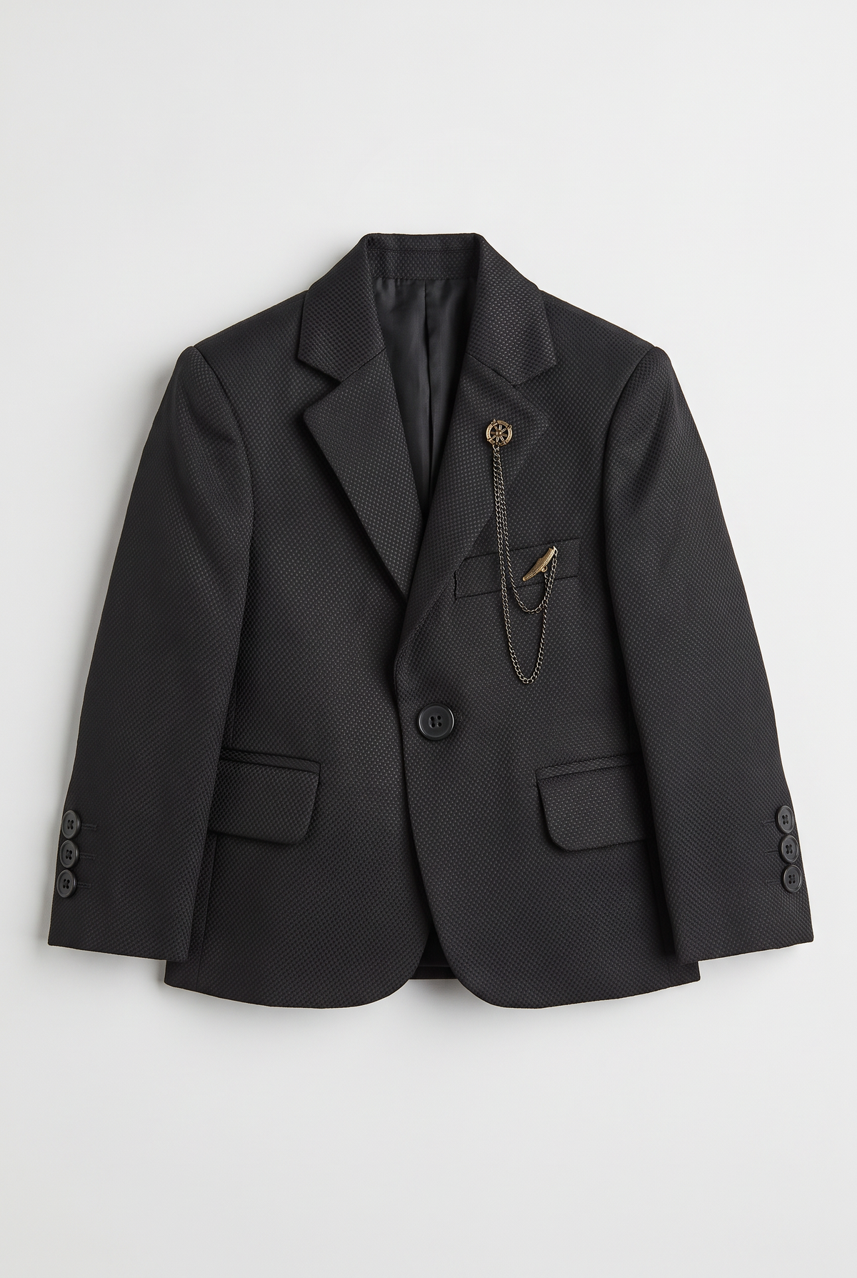 Boys’ 7-Piece Self-Patterned Formal Suit Set - Planet - Black