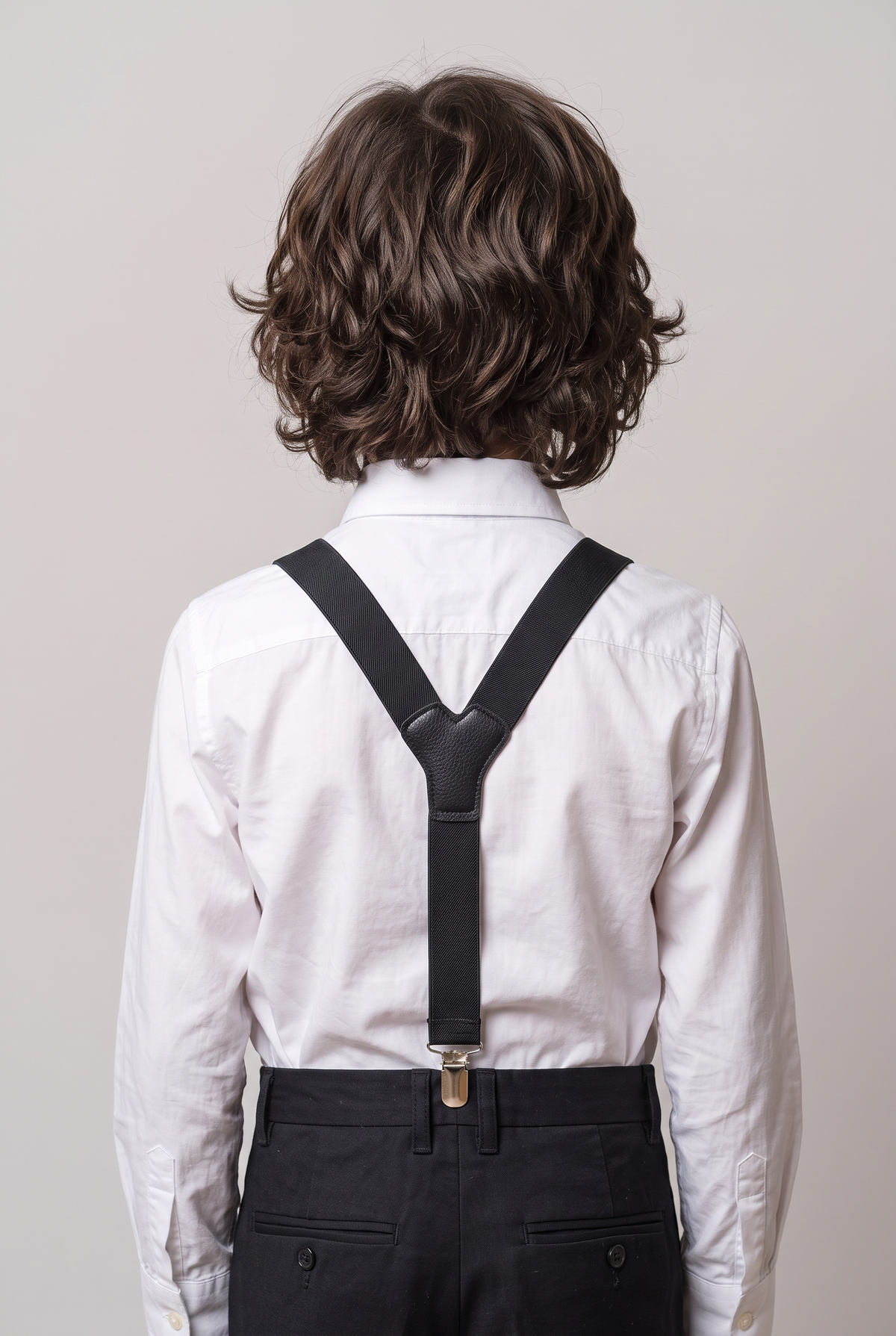 Boys Adjustable Elastic Y-Back Wide Bow Brace Set - Black
