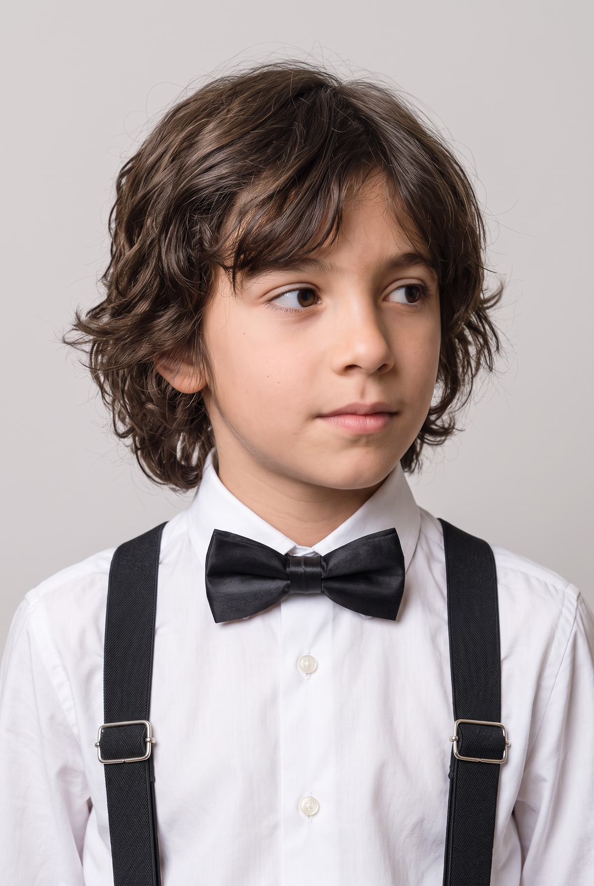 Boys Adjustable Elastic Y-Back Wide Bow Brace Set - Black
