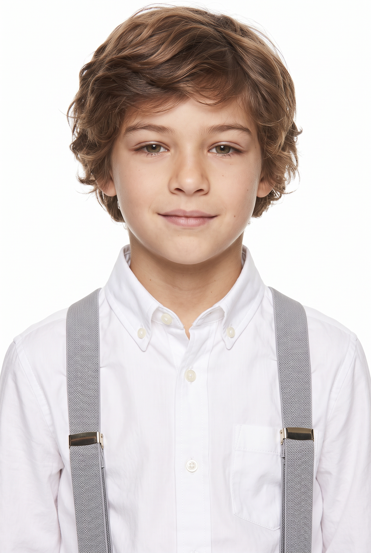 Boys Adjustable Y-Shape Suspenders - Grey