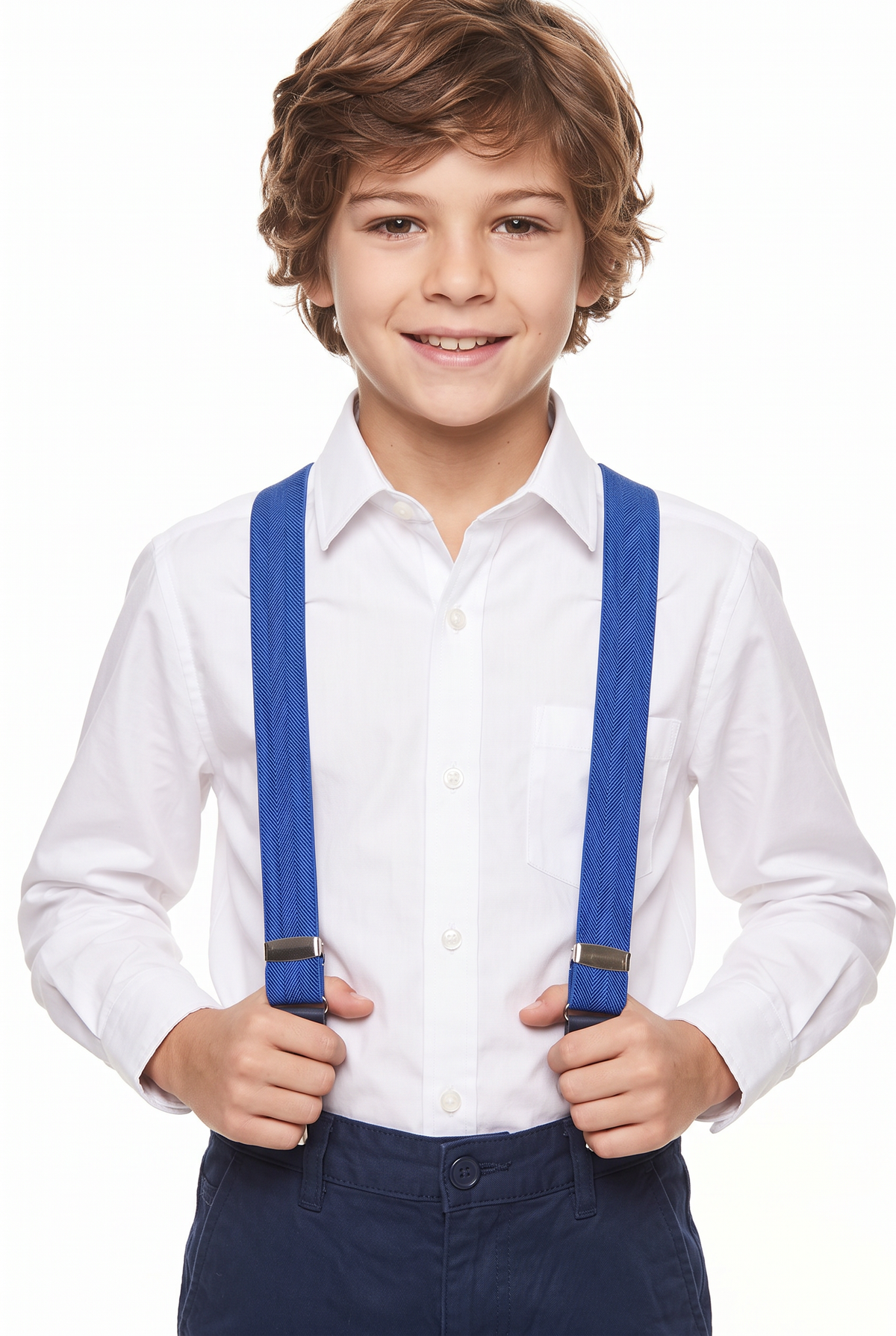 Boys Adjustable Y-Shape Suspenders - Royal Blue