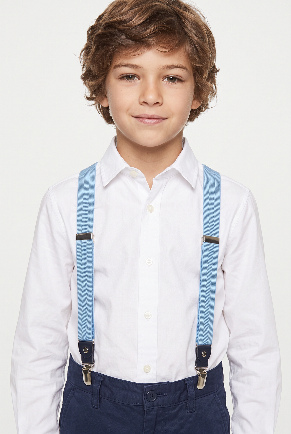 Boys Adjustable Y-Shape Suspenders - Sky Blue