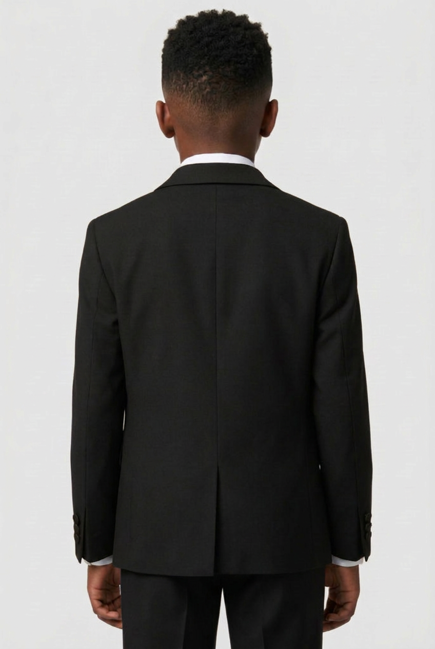 Boys' Black Tuxedo Suit with Cufflink Shirt