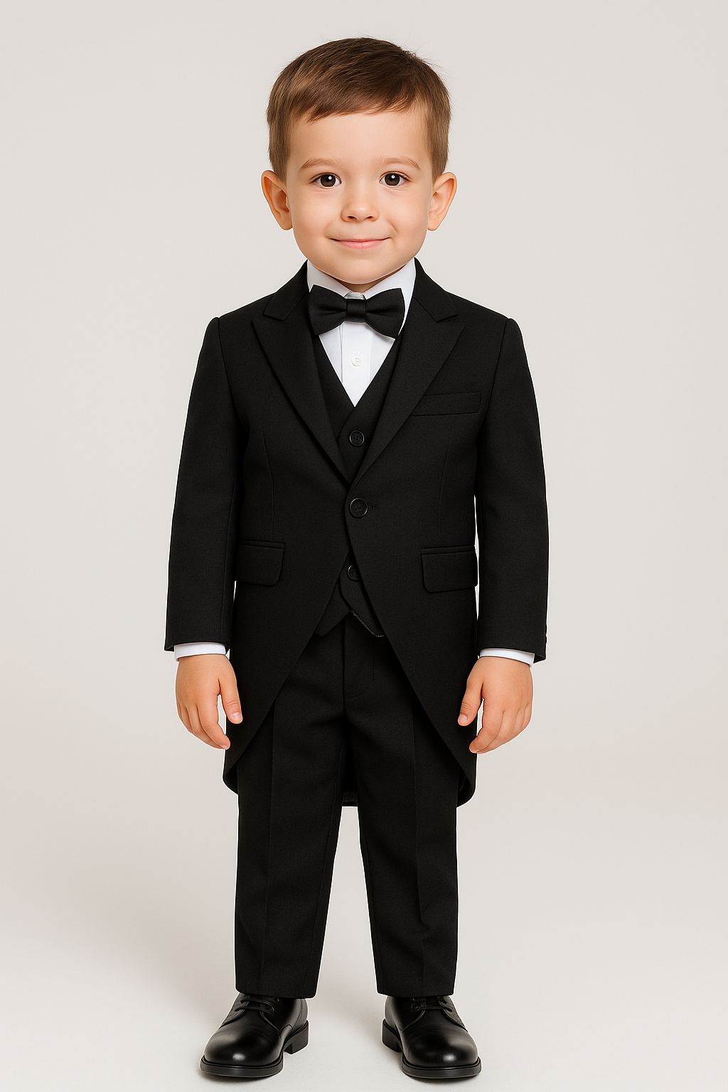 Boys Black Morning Tailcoat Suit Set - Black