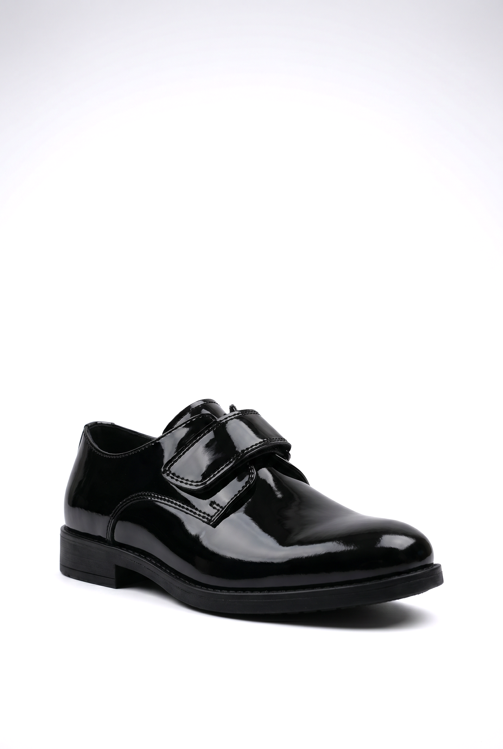 Boys Black Velcro Patent Dress shoes - MARCO - Black