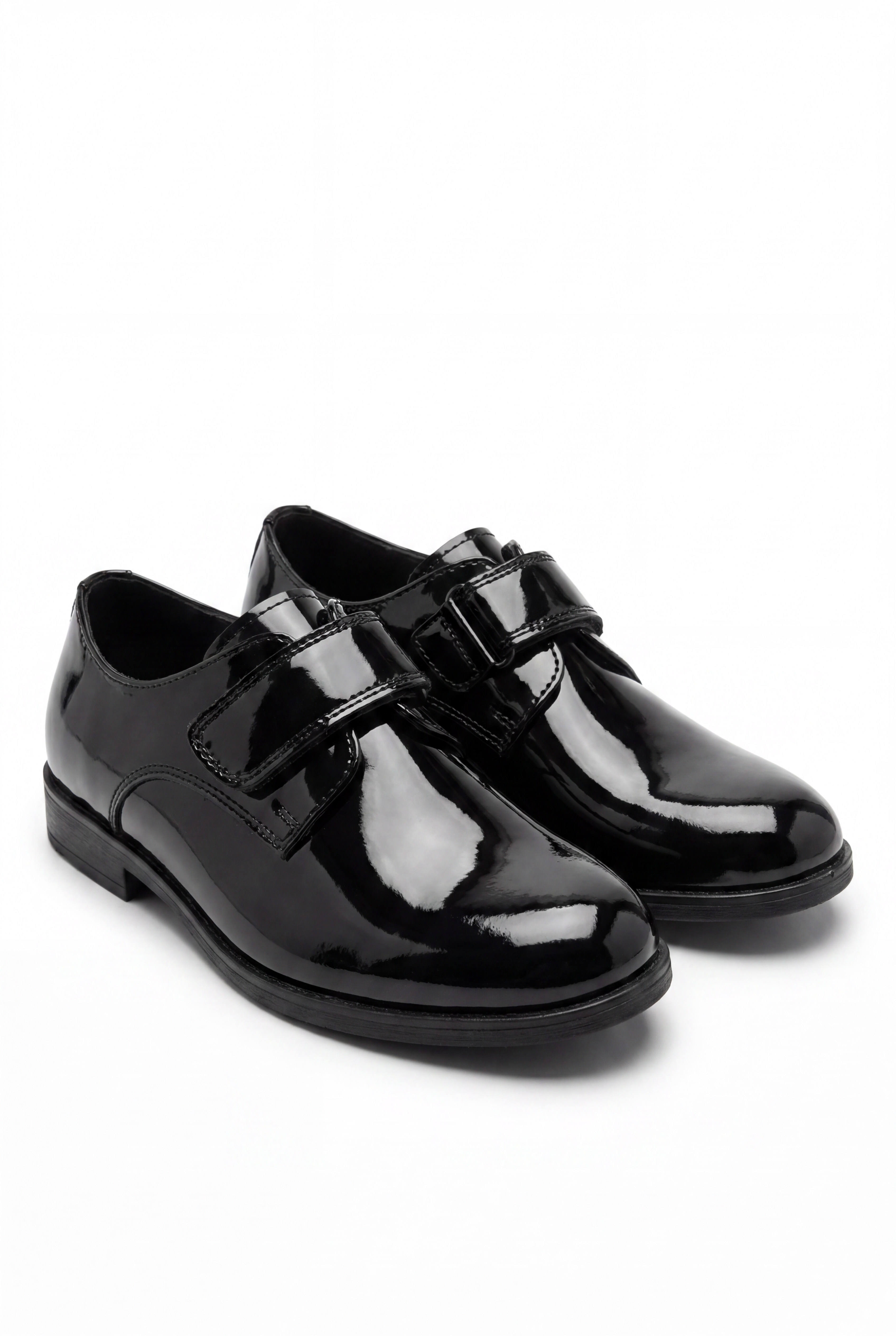Boys Black Velcro Patent Dress shoes - MARCO - Black