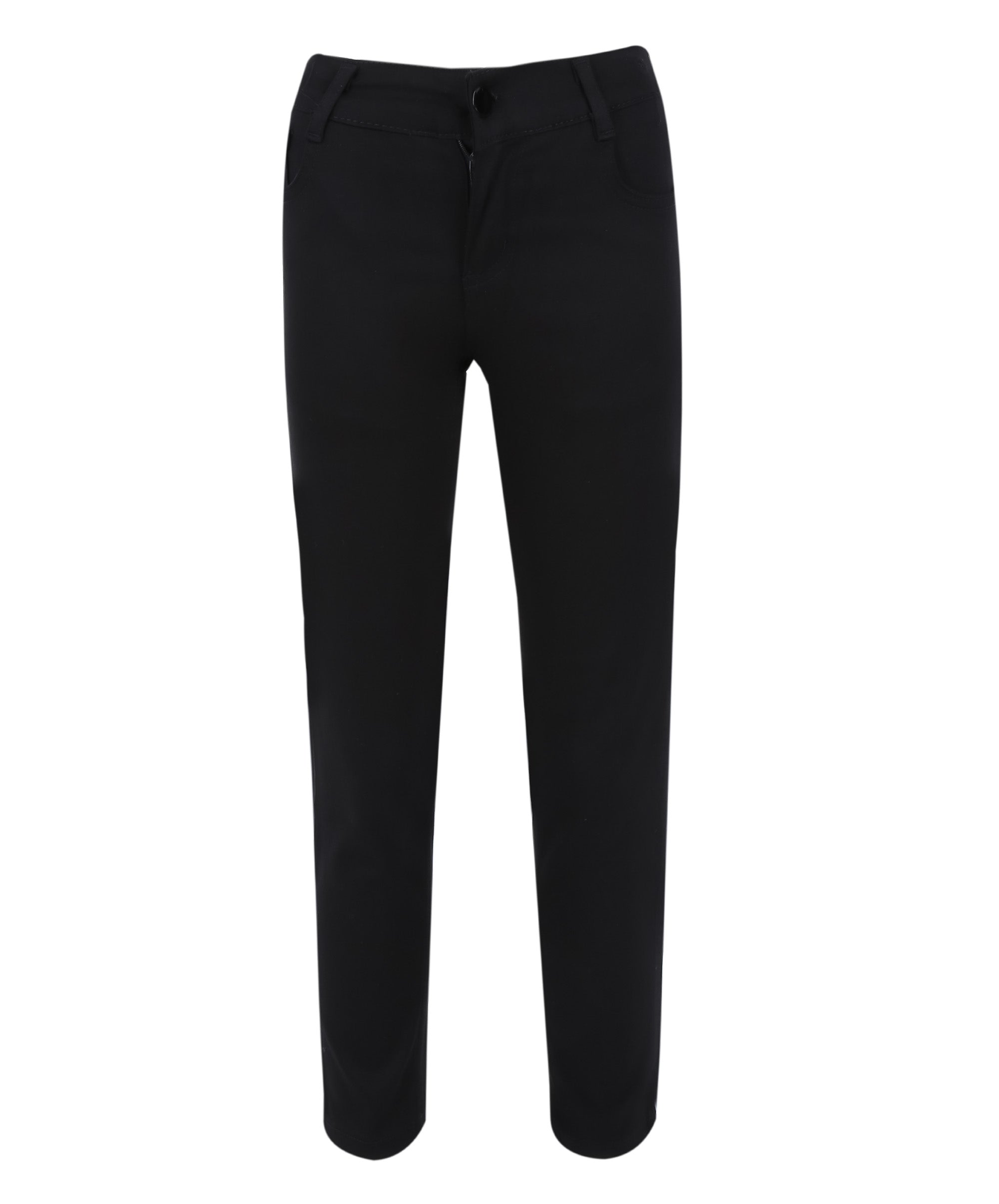 Boys Casual Stretch Chino Trousers - Black