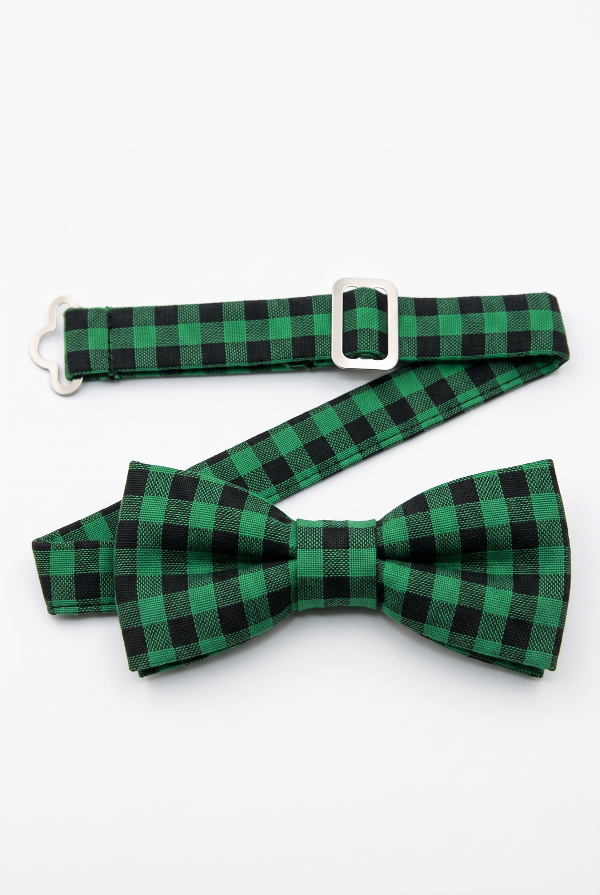 Boys' Checkered Bow Tie - BWC - Green Strap Picture