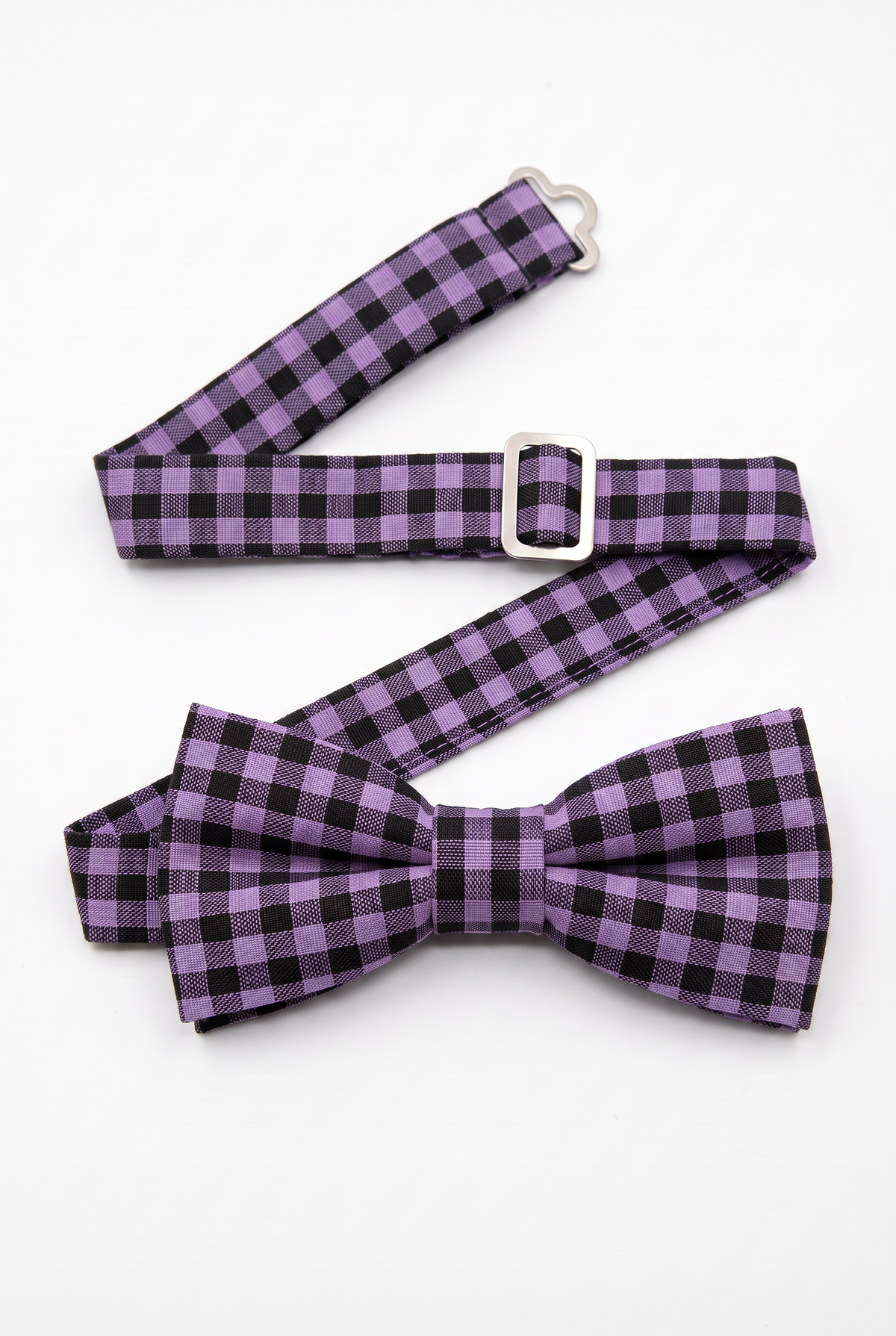 Boys' Checkered Bow Tie - BWC - Purple picture