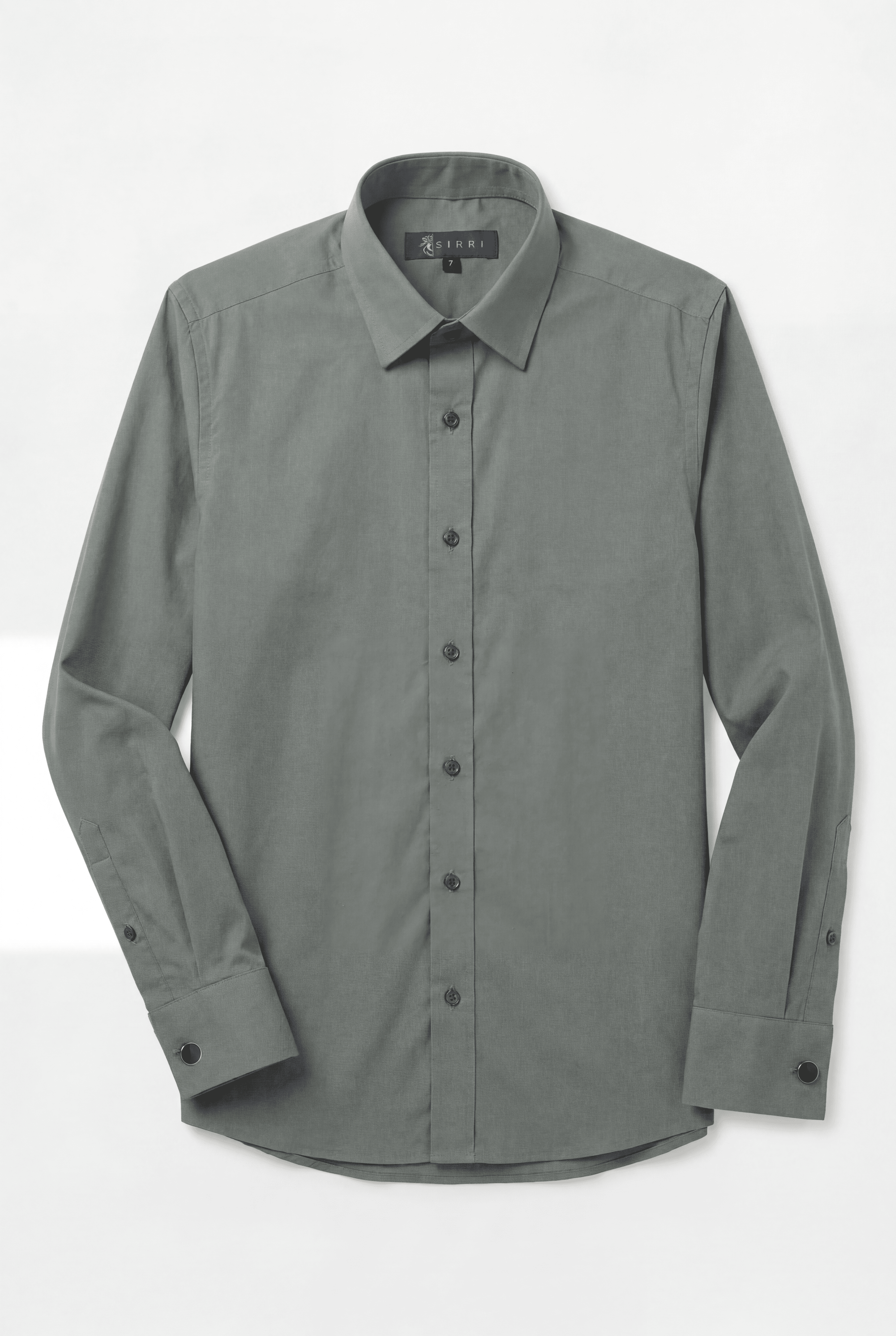 Boys Classic Collar Dress Shirt with Cufflinks - Green