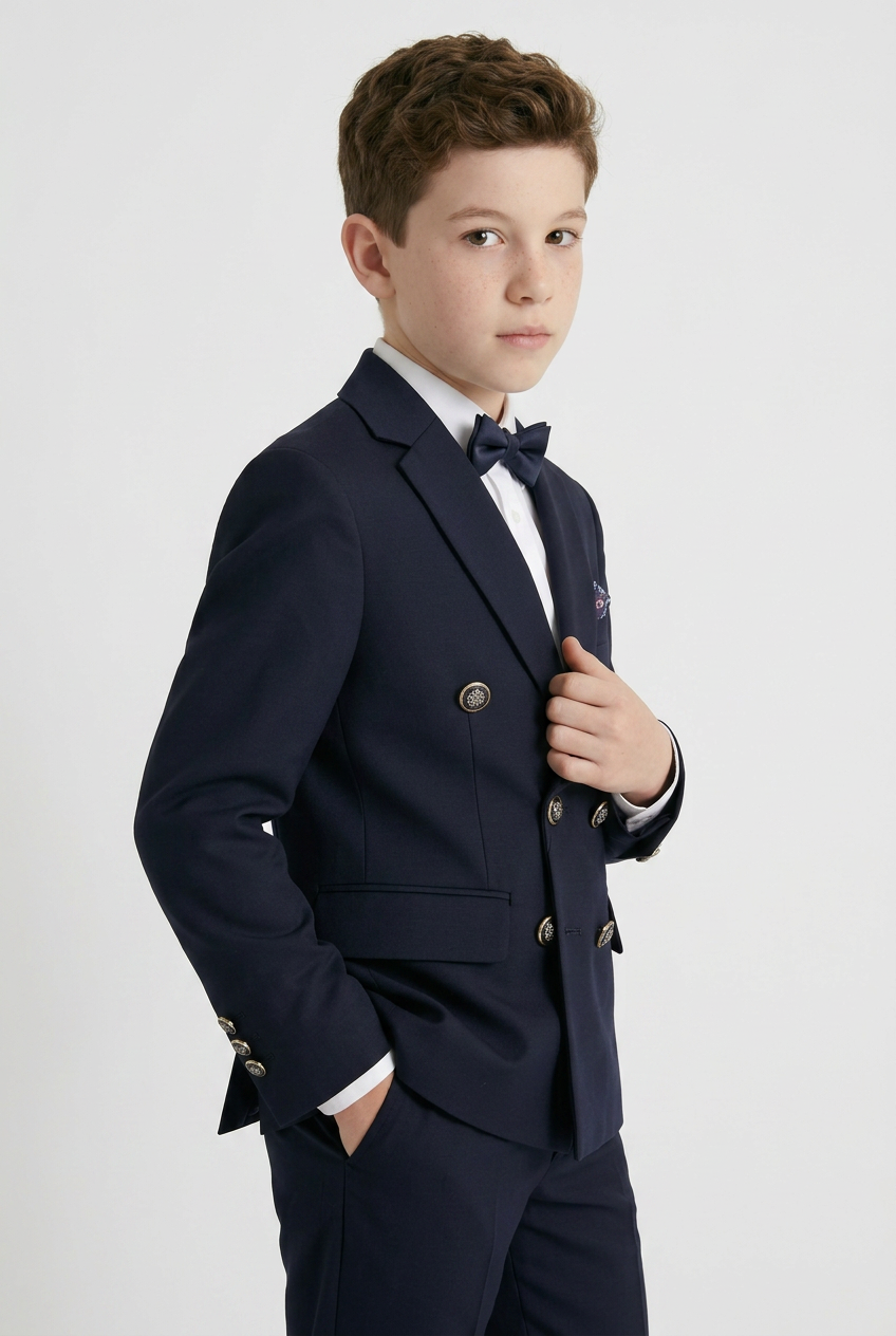 Boys Double Breasted 2-Piece Suit Set - Navy