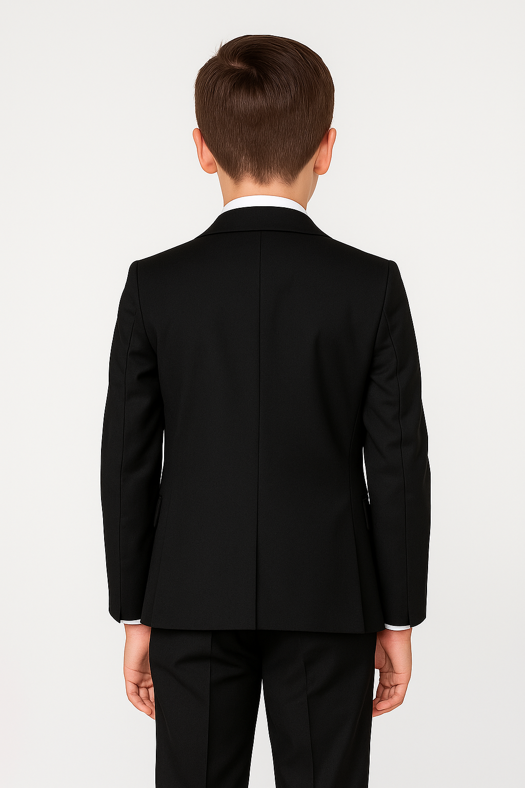 Boys Formal Suit with Patterned Waistcoat and Cravat Set - Black and Gold