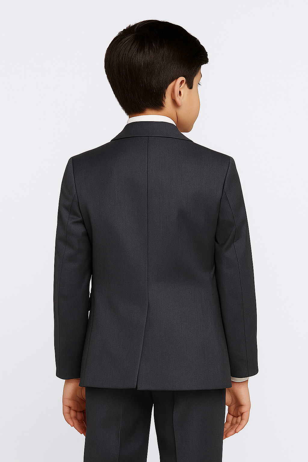 Boys Formal Suit with Patterned Waistcoat and Cravat Set - Grey and Ivory