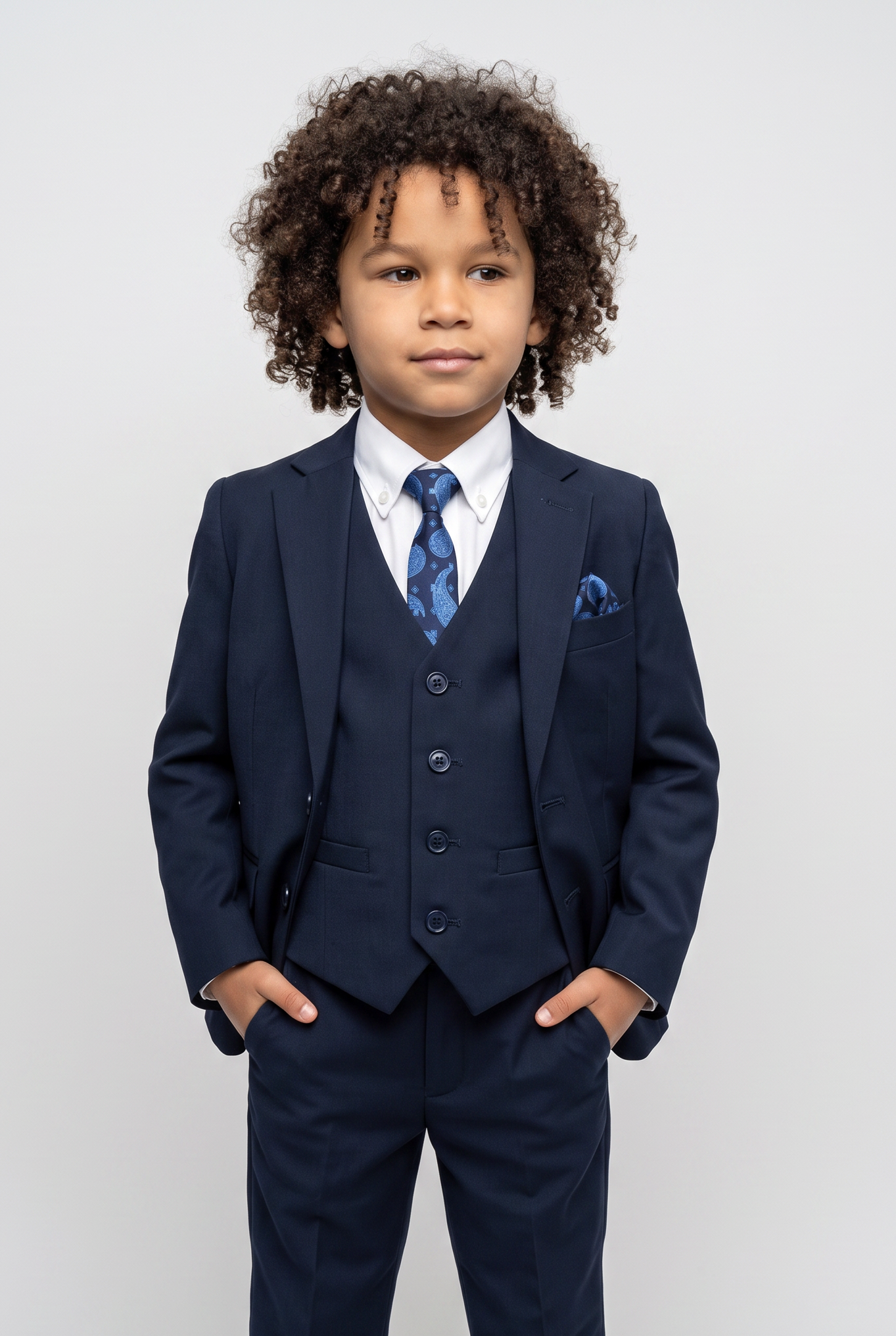 Boys French Navy Blue Suit - Navy Blue