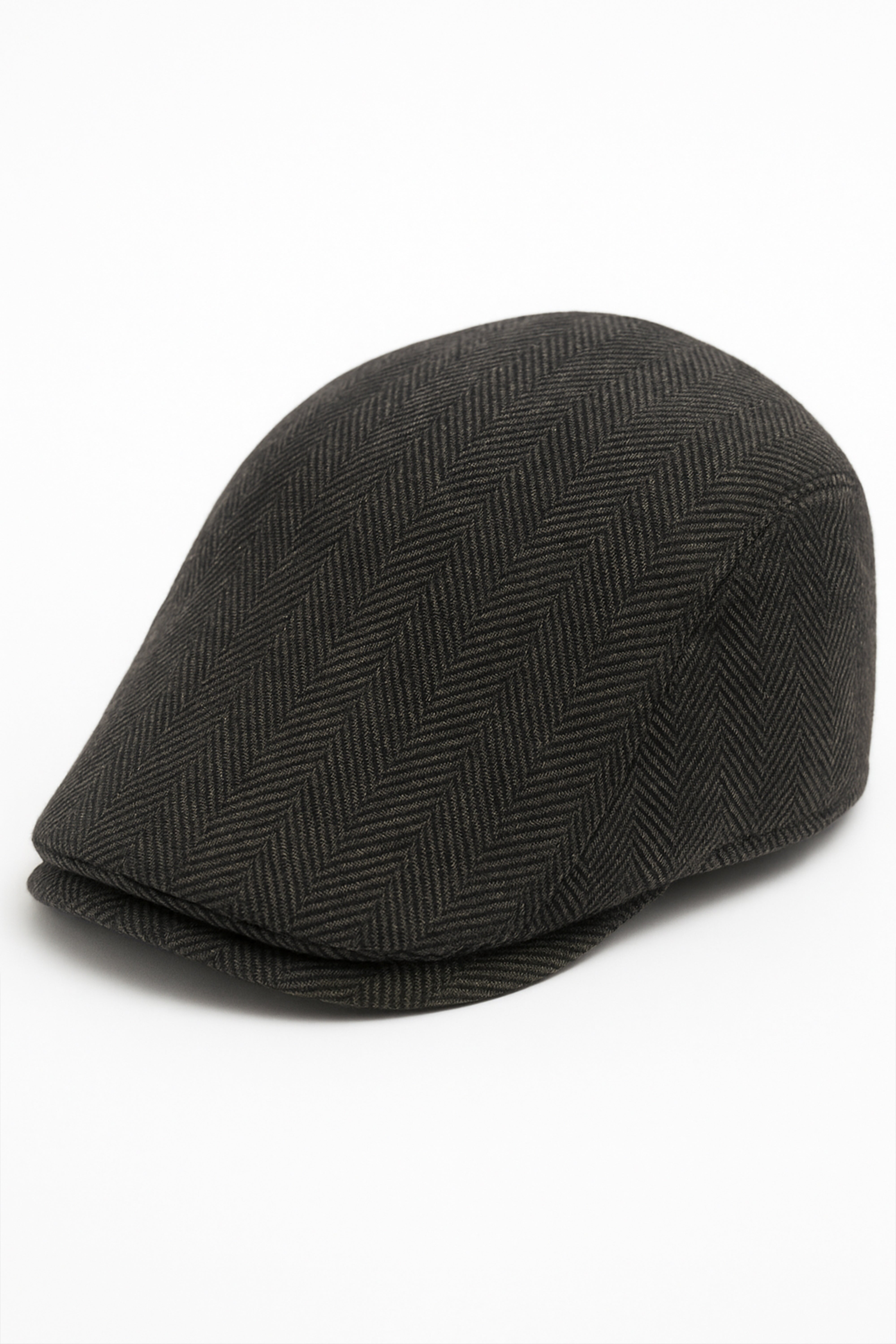Boys’ Herringbone Tweed Baker Boy Flat Cap - Geoge - Dark Grey
