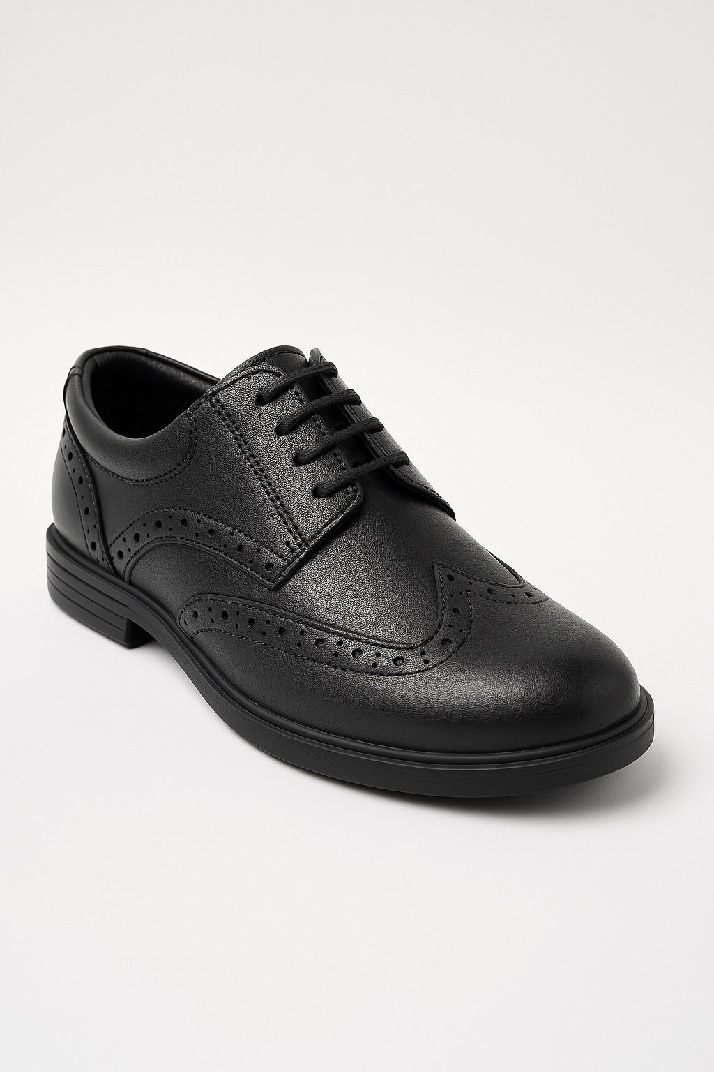 Boys’ Lace Up Brogue Derby Shoes - Dubai - Black