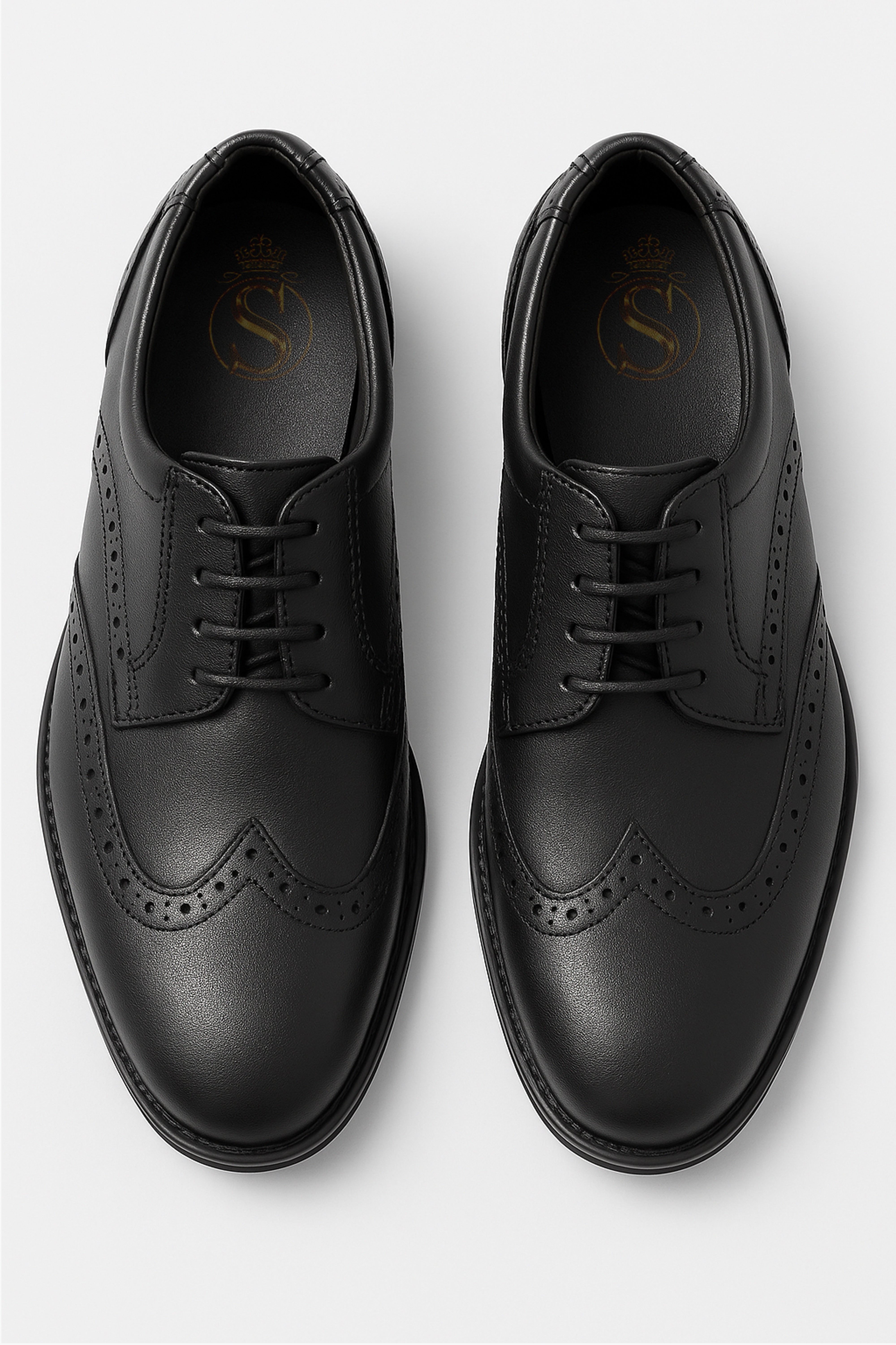Boys’ Lace Up Brogue Derby Shoes - Dubai - Black