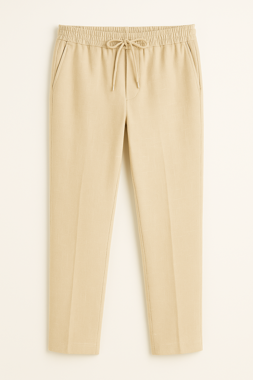 Boys’ Linen 2-Piece Slim Fit Casual Suit - Jogger - Beige