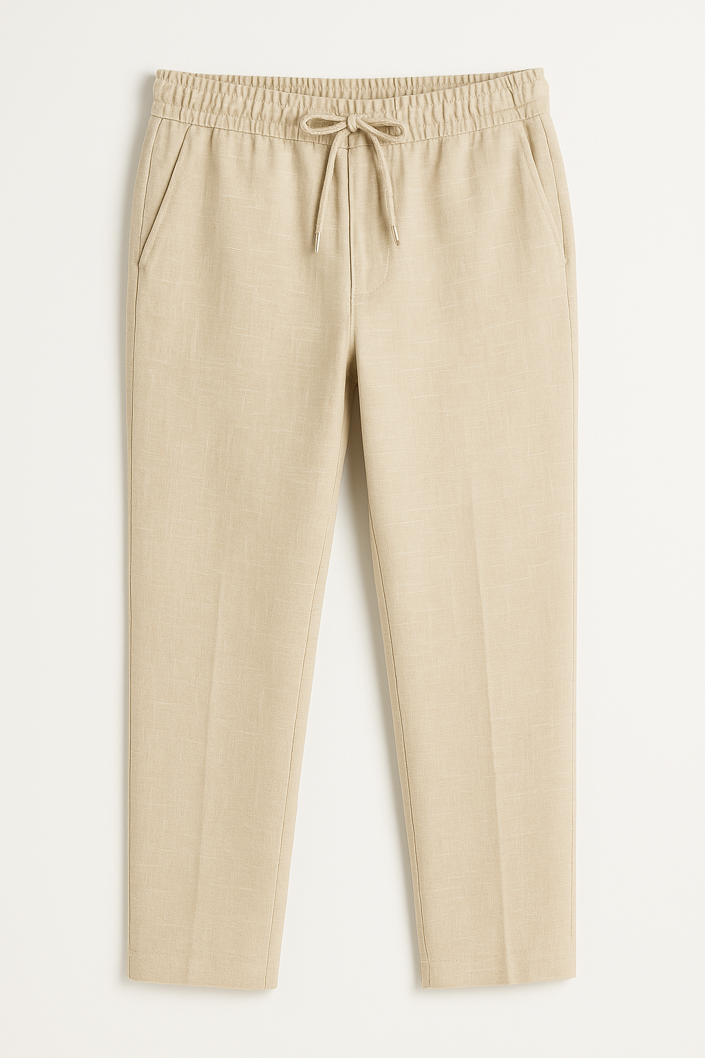 Boys’ Linen Trousers Slim Fit Casual Suit - Jogger - Cream