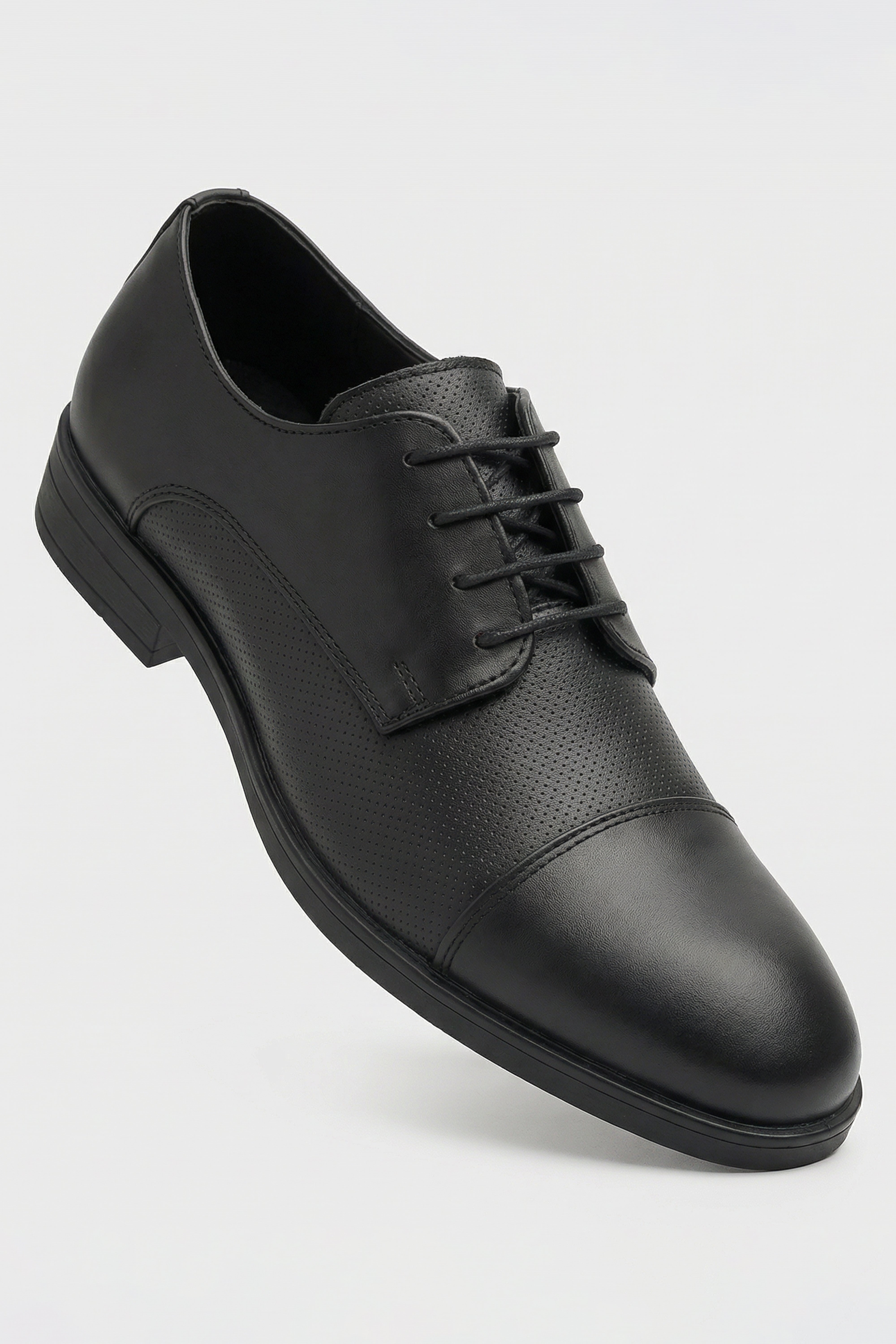 Boys Matte Lace Up Derby Shoes - Nevada - Black Main Picture