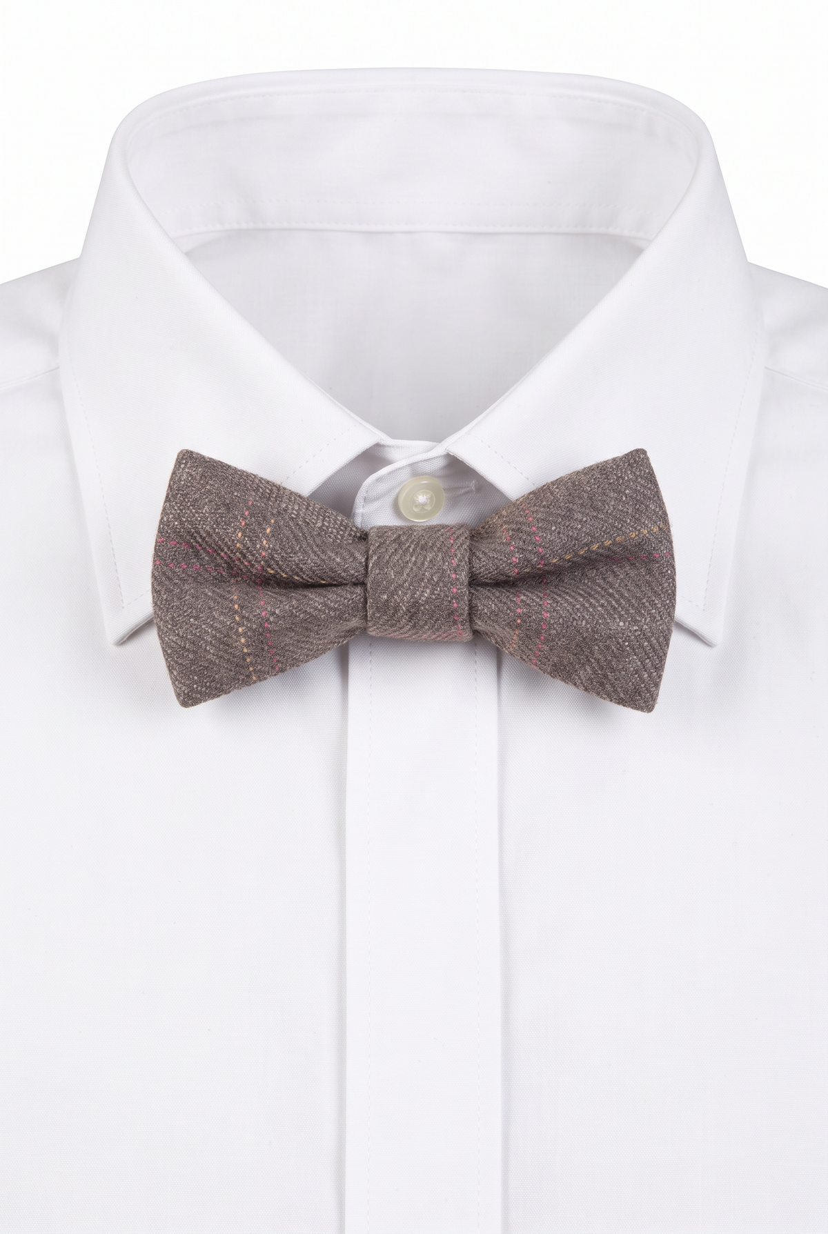 Boys & Men's Tweed Check Bow Tie Set - Tan Brown