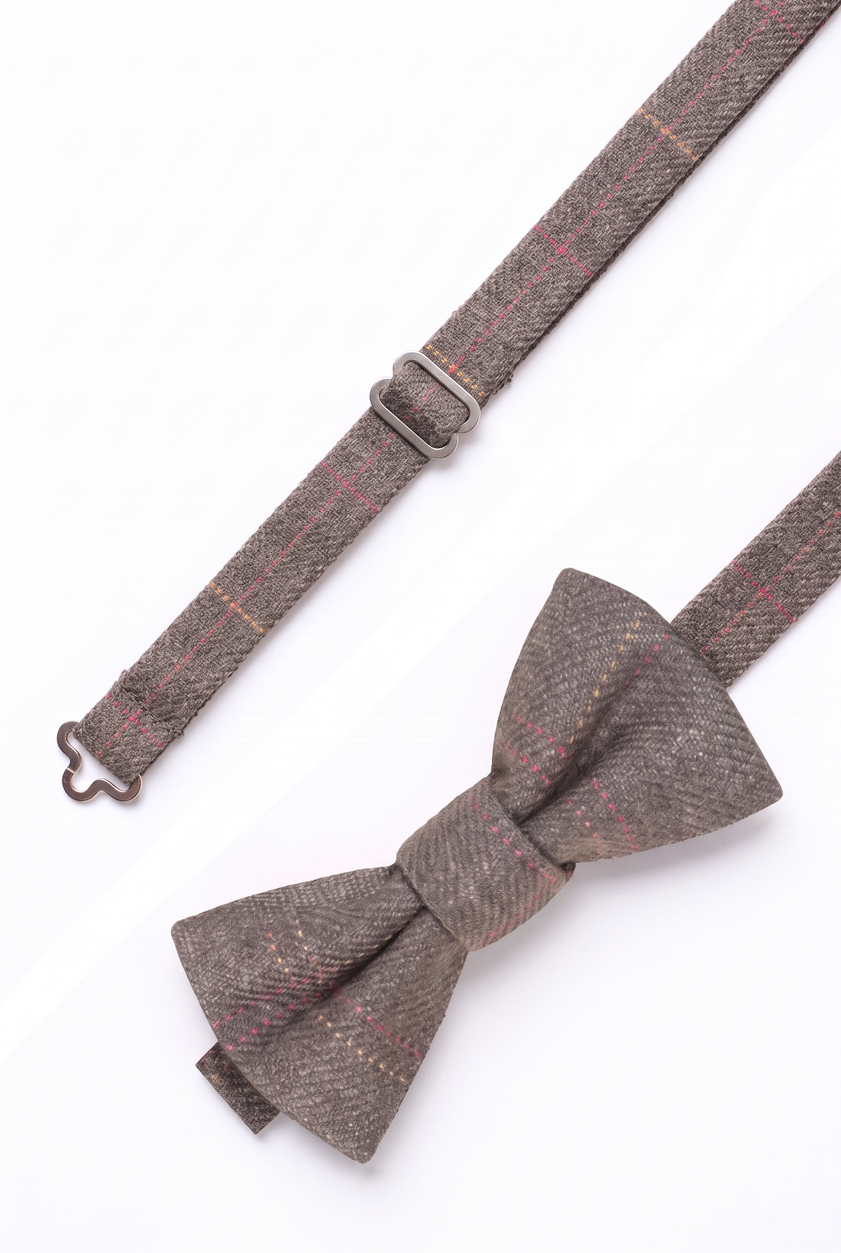 Boys & Men's Tweed Check Bow Tie Set - Tan Brown