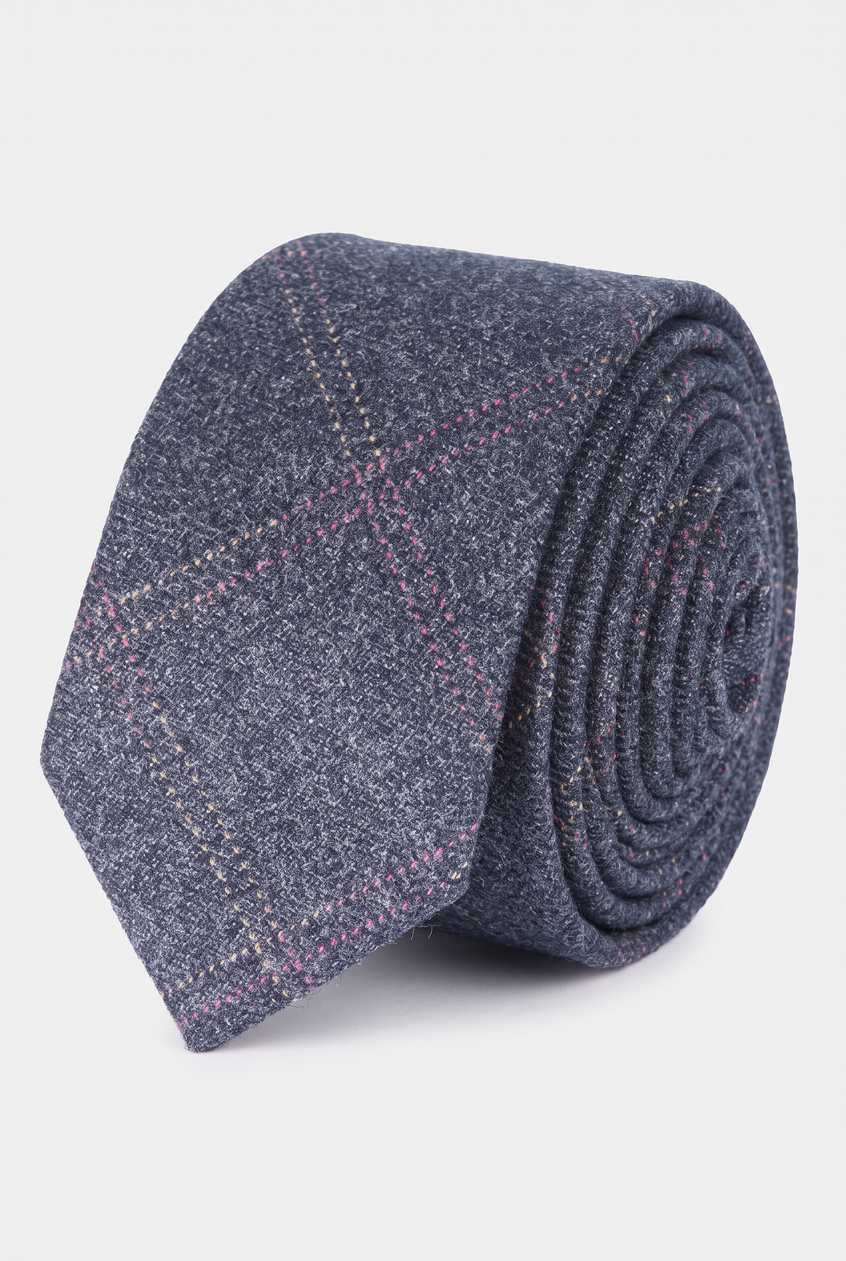Boys & Men's Tweed Check Slim Tie Set - Charcoal Grey