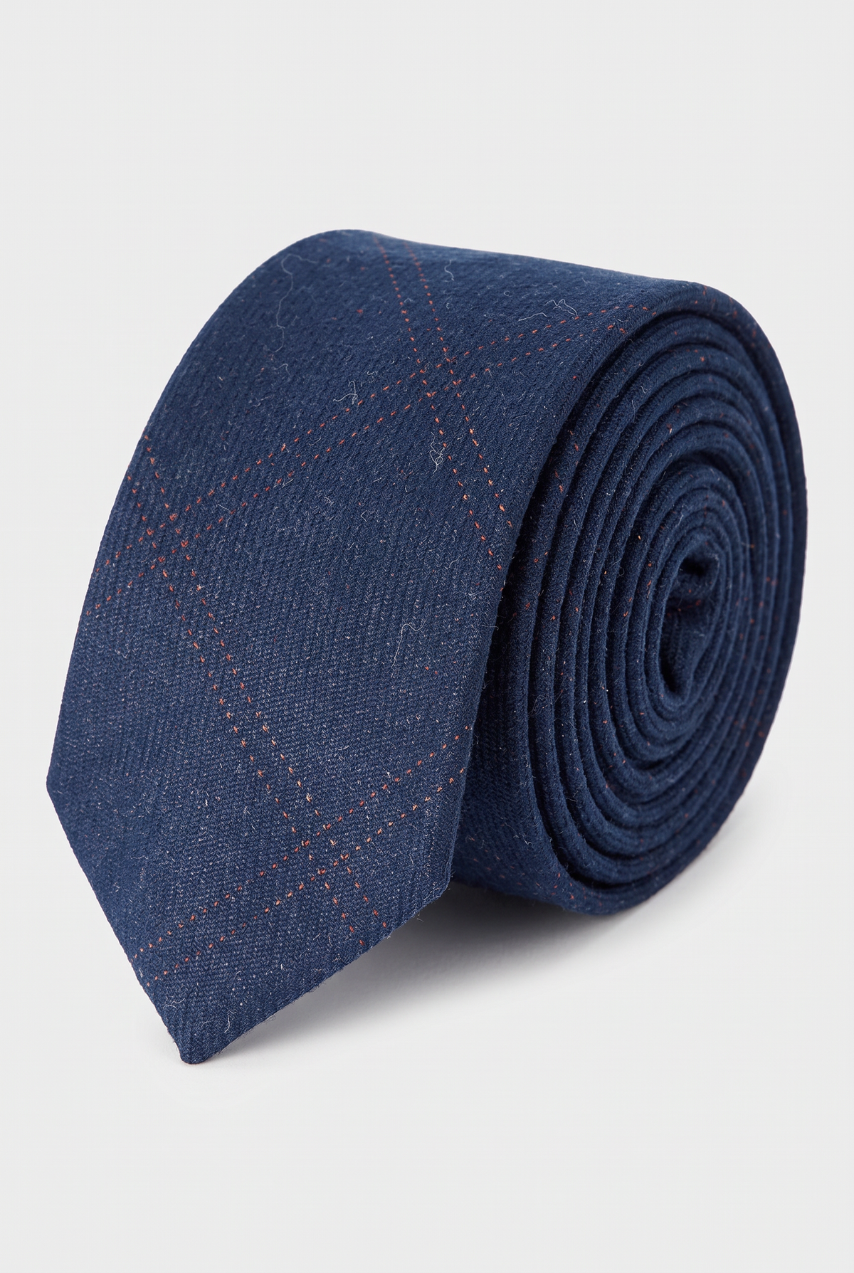 Boys & Men's Tweed Check Slim Tie Set - Navy Blue