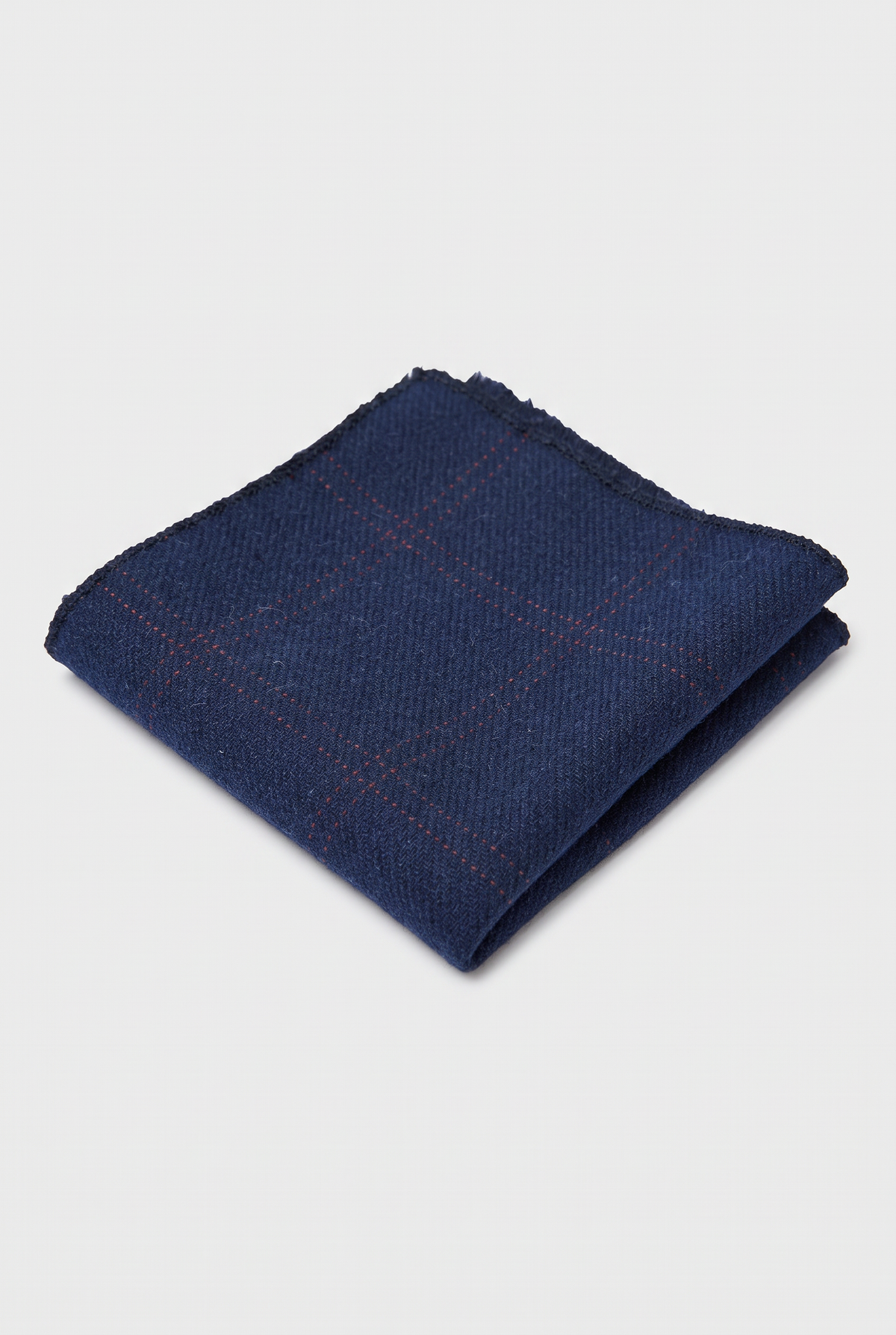 Boys & Men's Check Tweed Pocket Handkerchief - Navy Blue