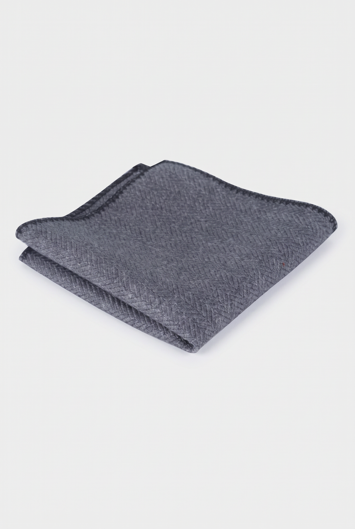 Boys & Men's Herringbone Tweed Pocket Handkerchief - Grey