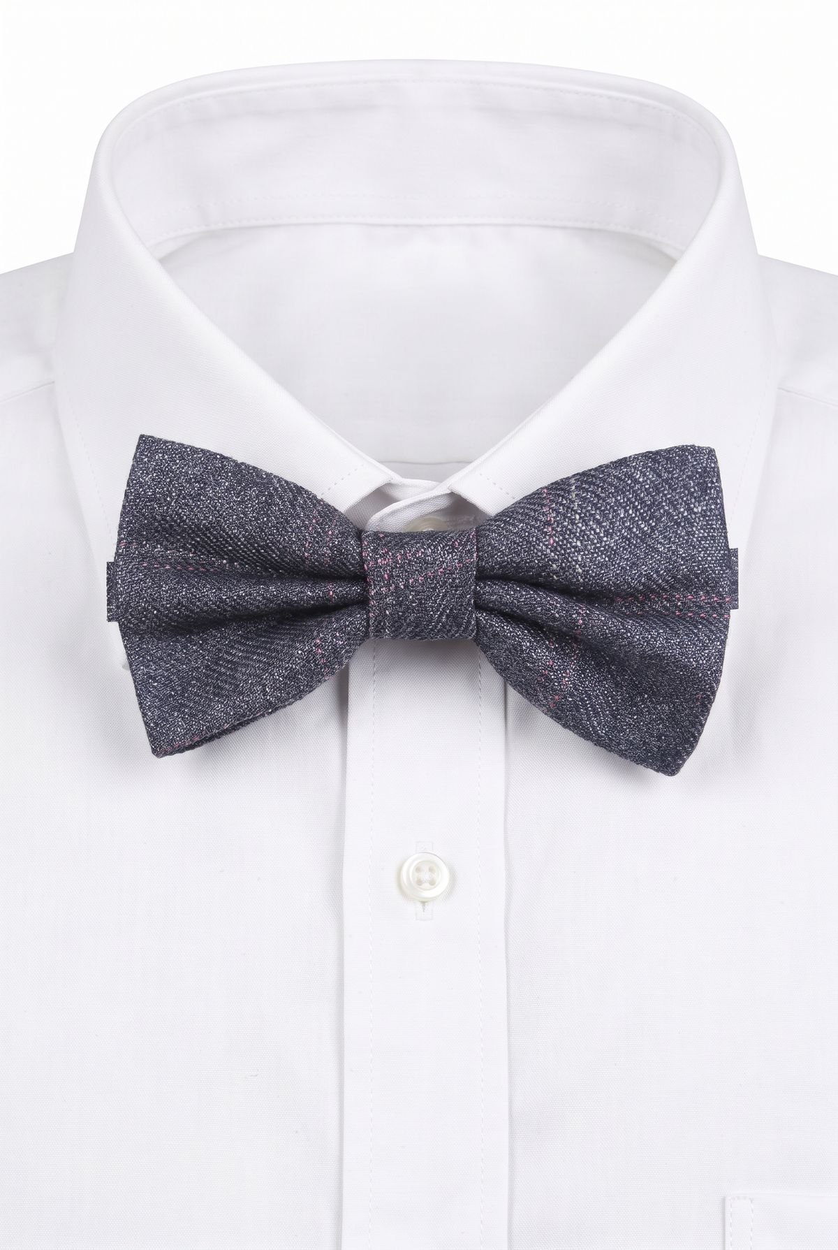 Boys & Men's Tweed Check Bow Tie Set - Charcoal Grey