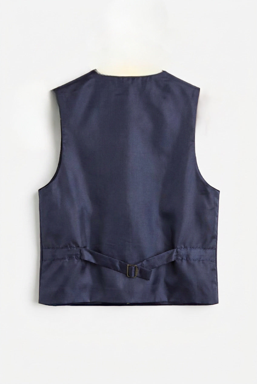 Boys' Navy Tuxedo Suit with Cufflink Shirt