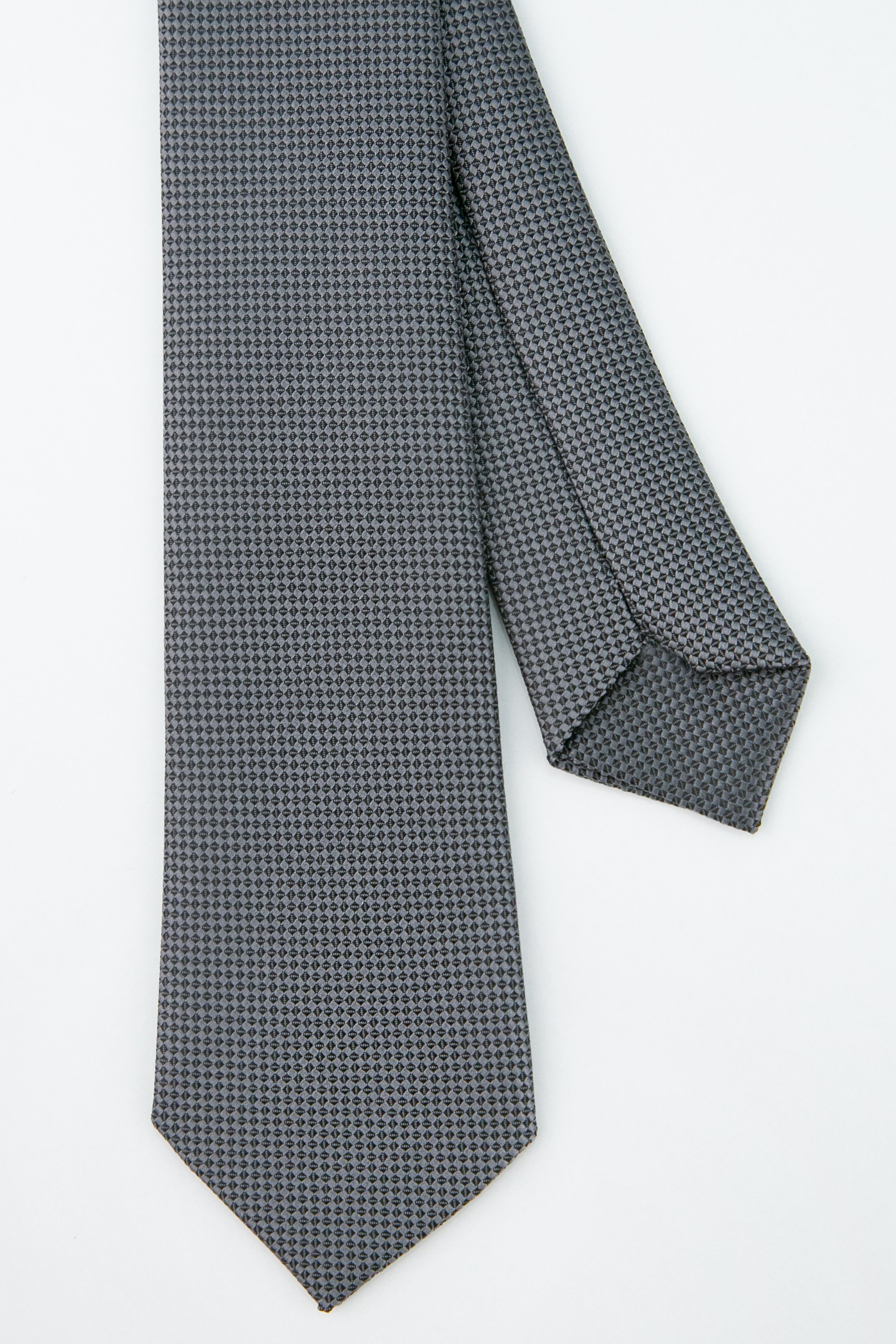 Boys' Oxford Weave Slim Tie Formal Neckwear - Charcoal