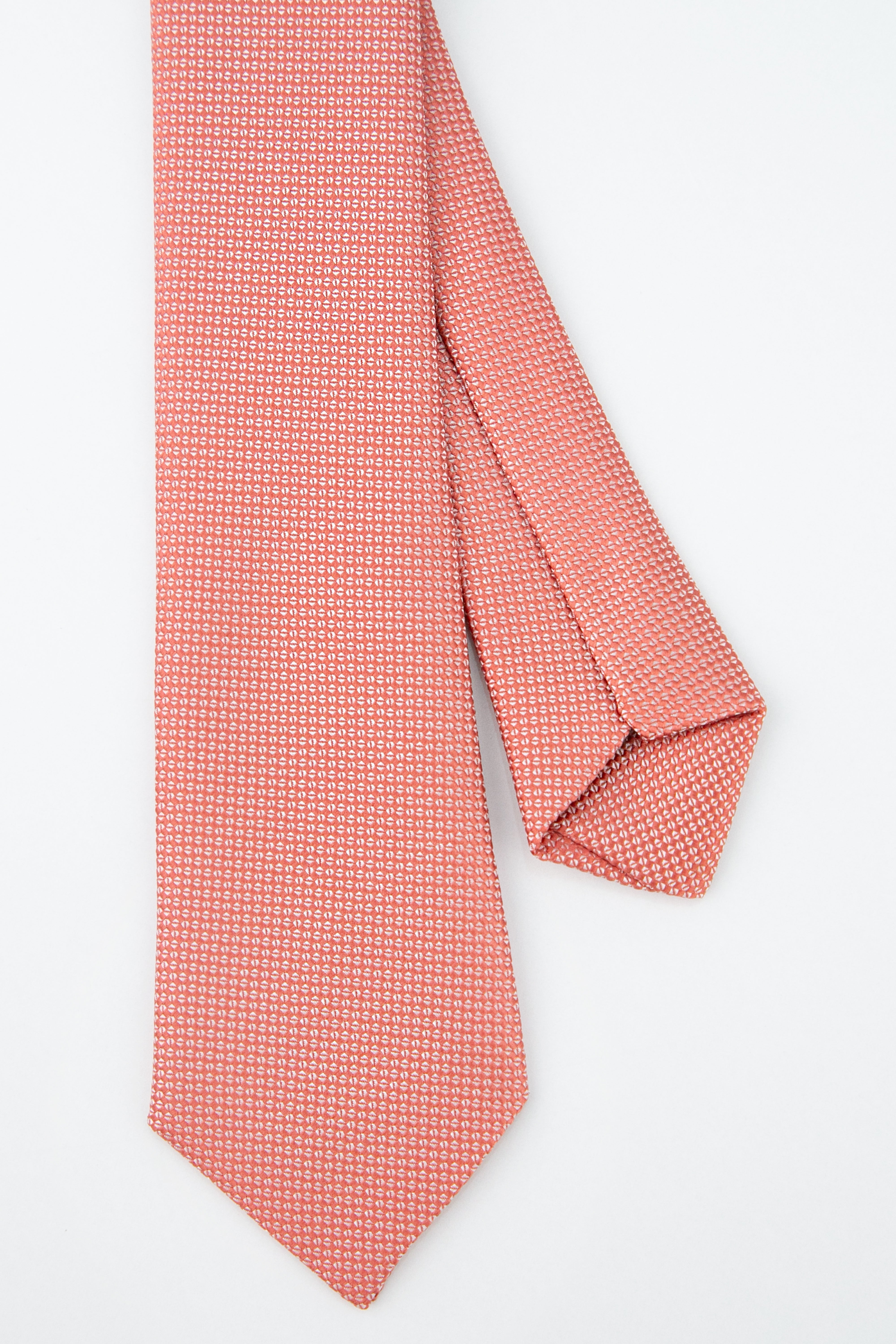 Boys' Oxford Weave Slim Tie Formal Neckwear - Coral Pink