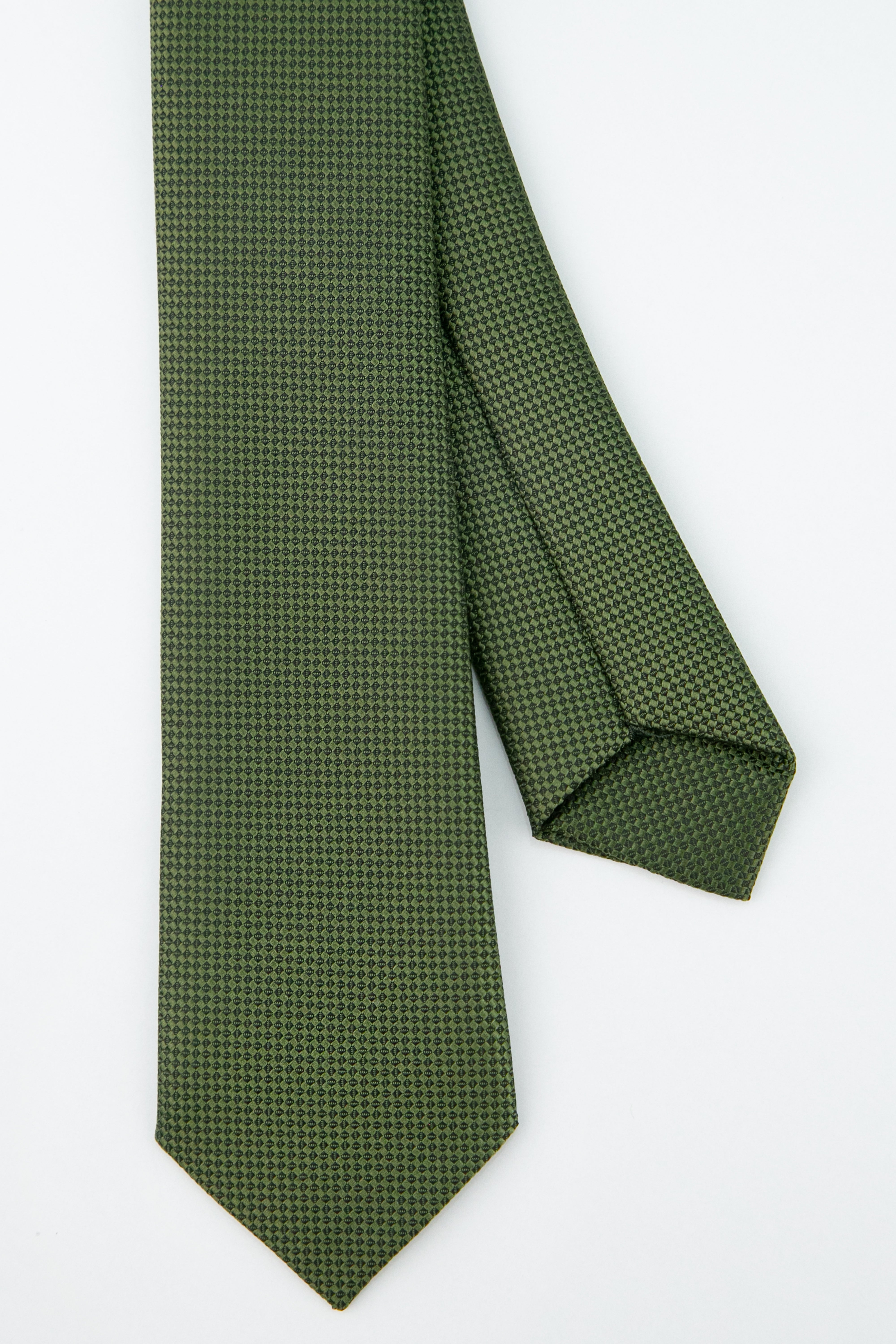 Boys' Oxford Weave Slim Tie Formal Neckwear - Khaki Green