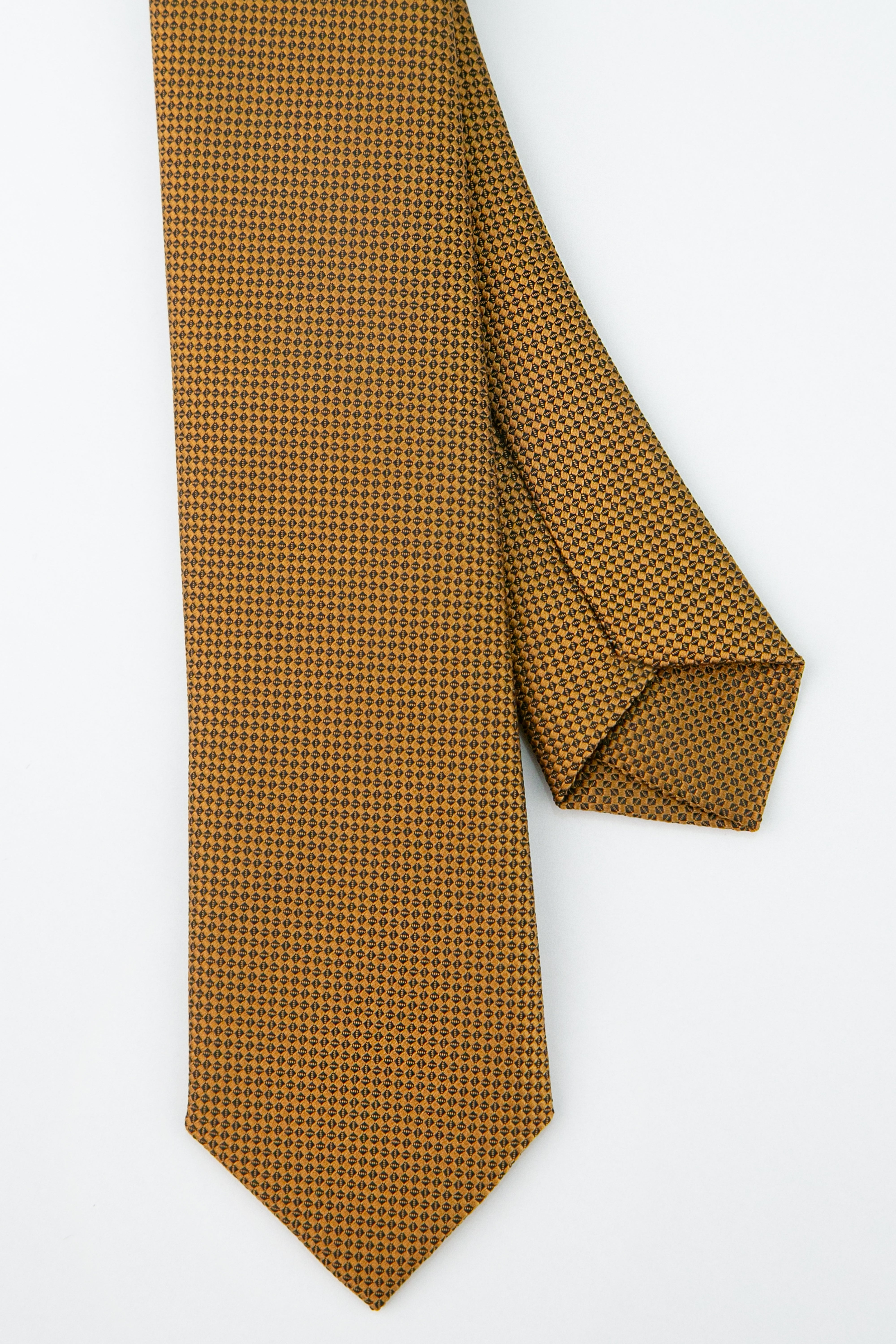 Boys' Oxford Weave Slim Tie Formal Neckwear - Mustard Yellow