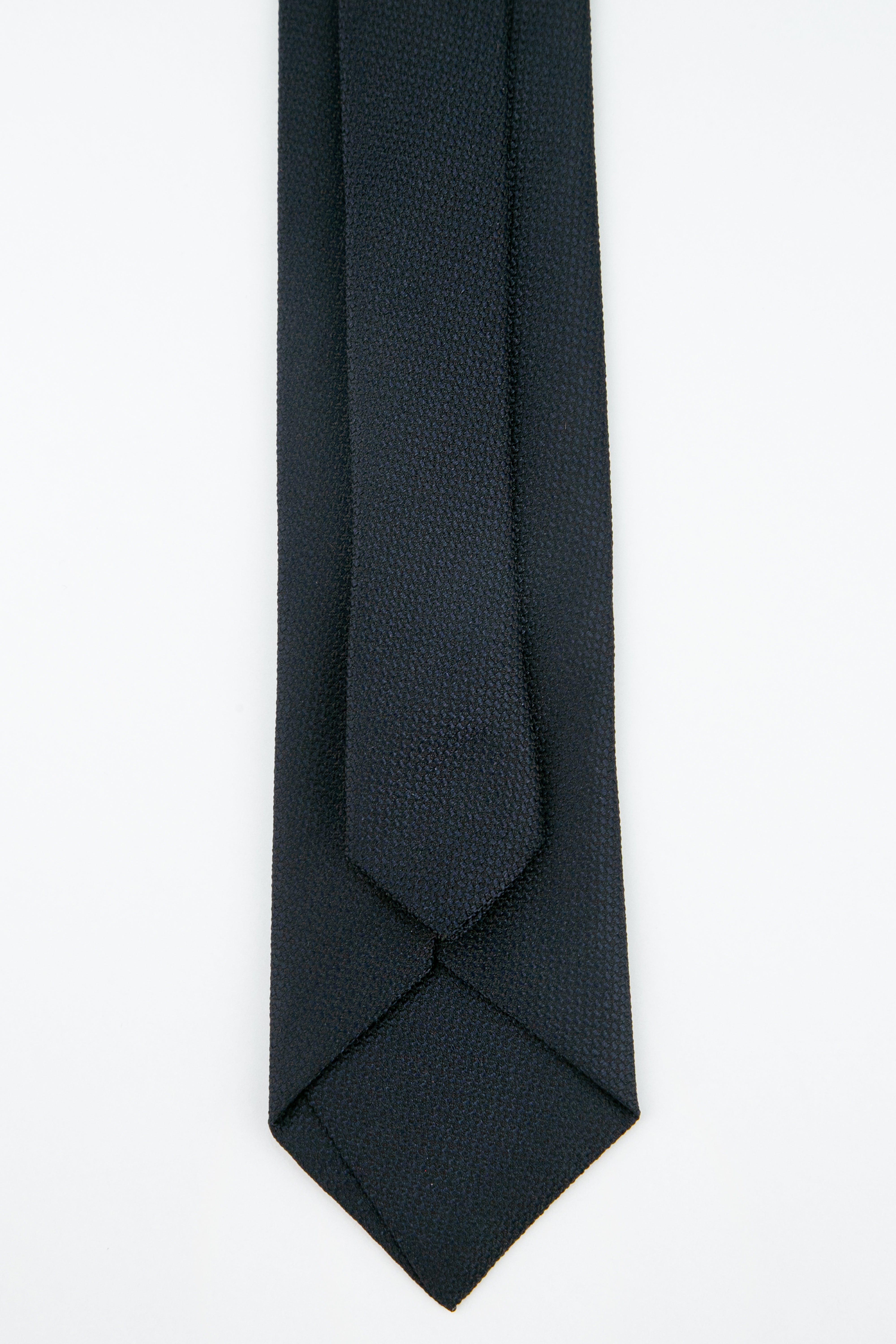 Boys' Oxford Weave Slim Tie Formal Neckwear - Navy Blue Back picture